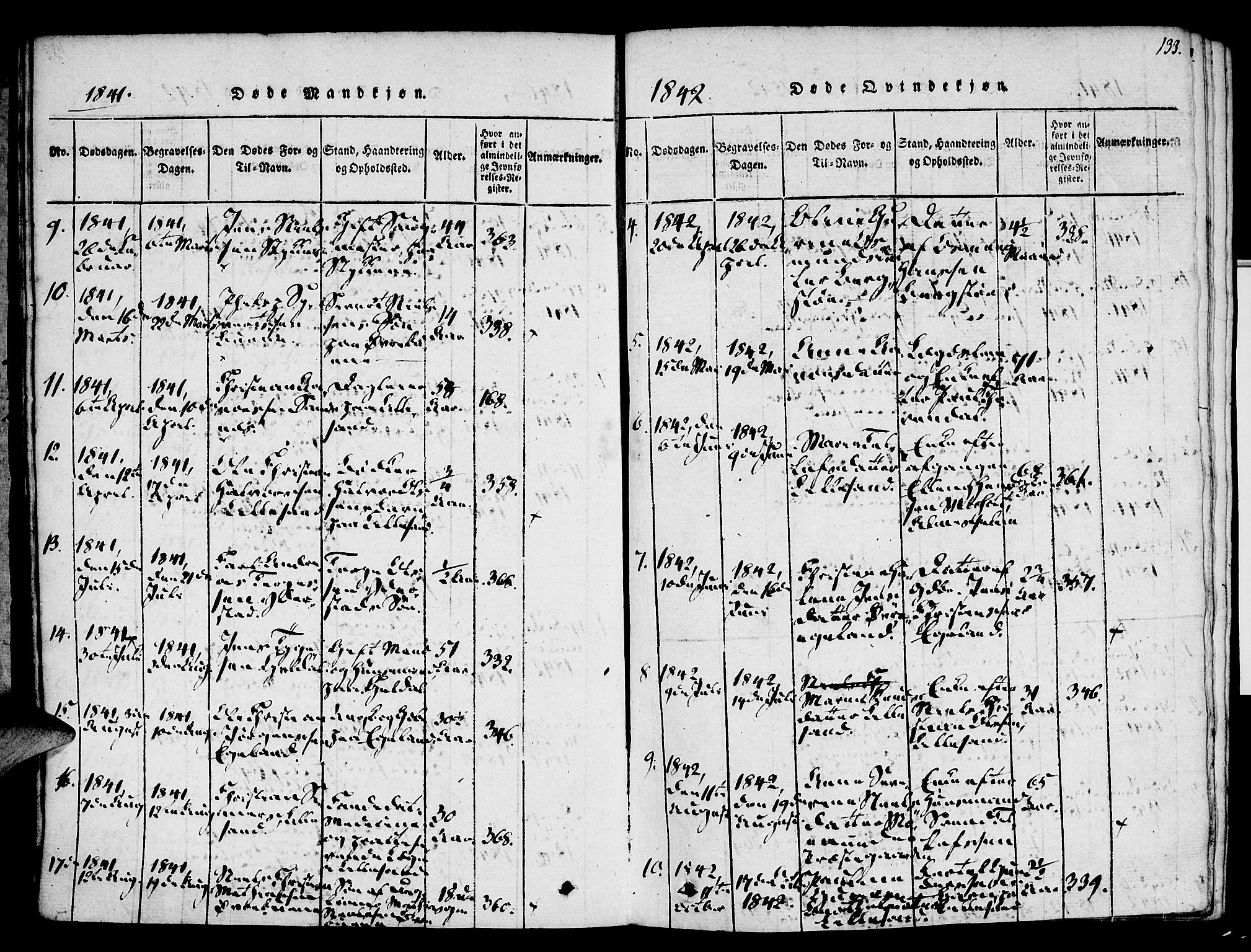 Vestre Moland sokneprestkontor, SAK/1111-0046/F/Fa/Fab/L0003: Parish register (official) no. A 3, 1816-1843, p. 134