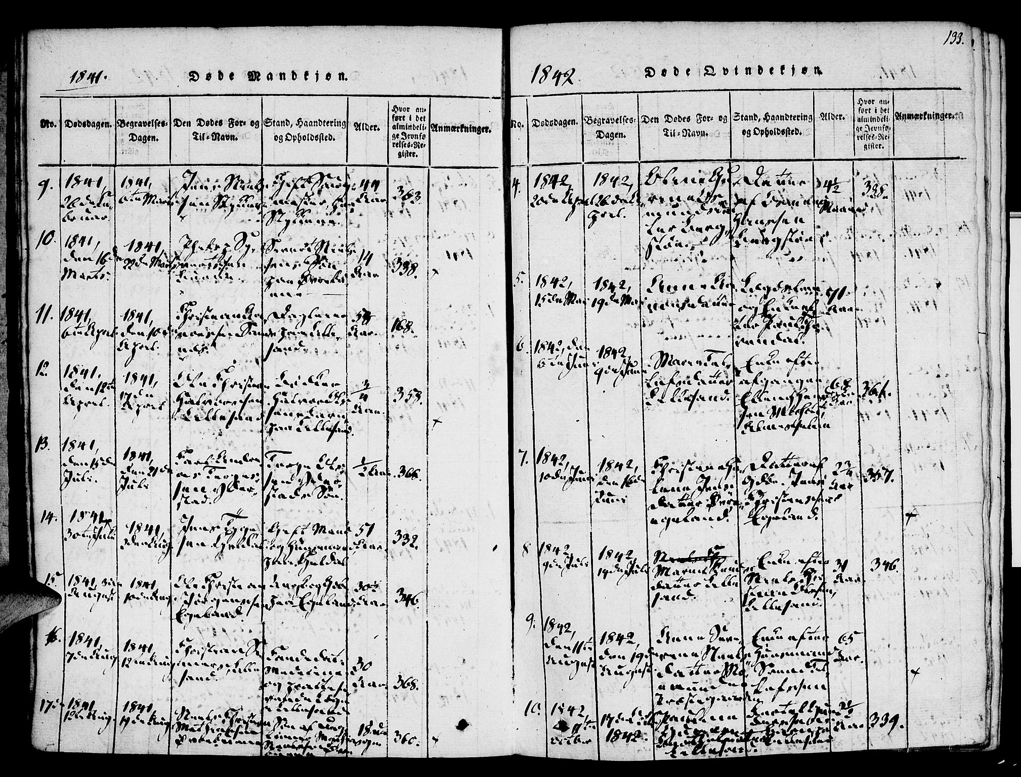 Vestre Moland sokneprestkontor, AV/SAK-1111-0046/F/Fa/Fab/L0003: Parish register (official) no. A 3, 1816-1843, p. 134