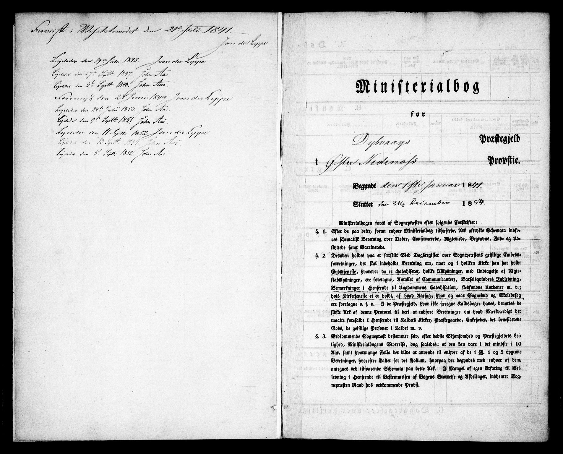 Dypvåg sokneprestkontor, SAK/1111-0007/F/Fa/Faa/L0005: Parish register (official) no. A 5, 1841-1854