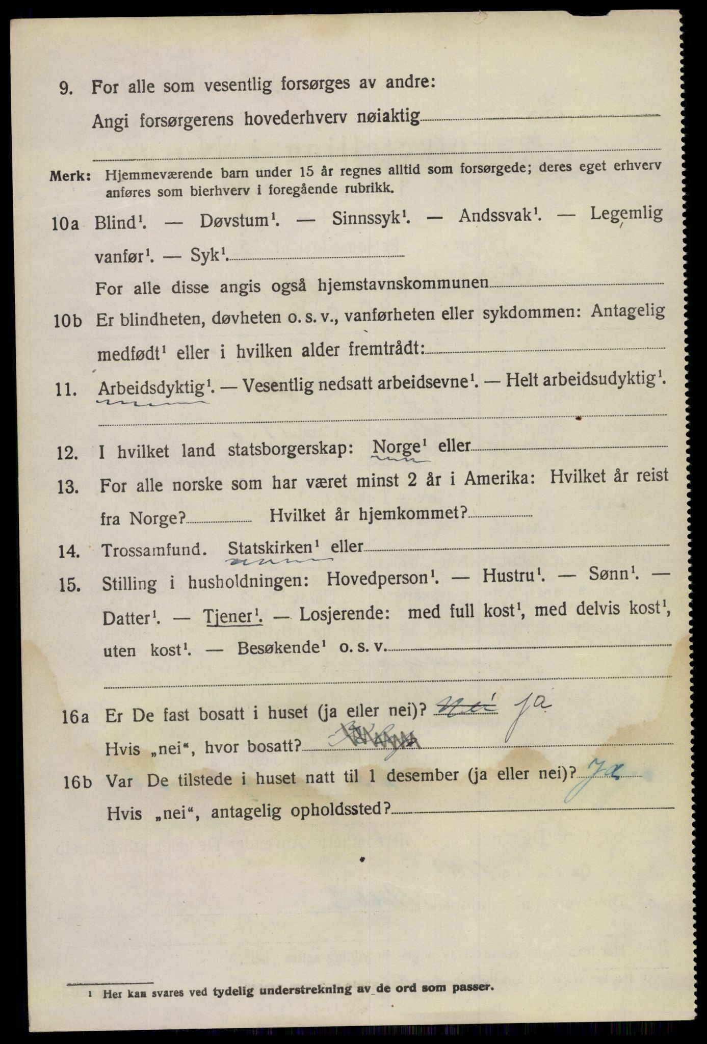 SAKO, 1920 census for Bamble, 1920, p. 4304