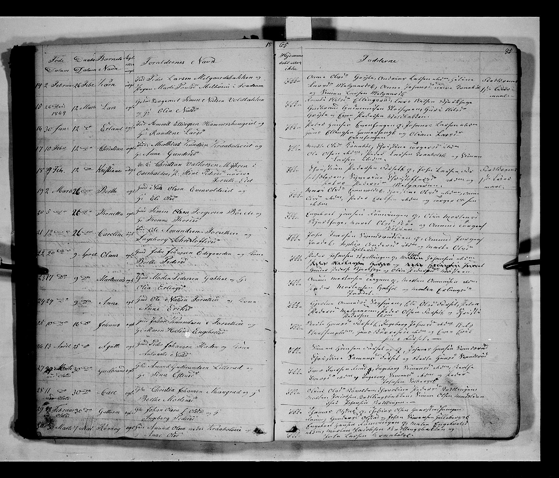 Gausdal prestekontor, SAH/PREST-090/H/Ha/Hab/L0005: Parish register (copy) no. 5, 1846-1867, p. 85