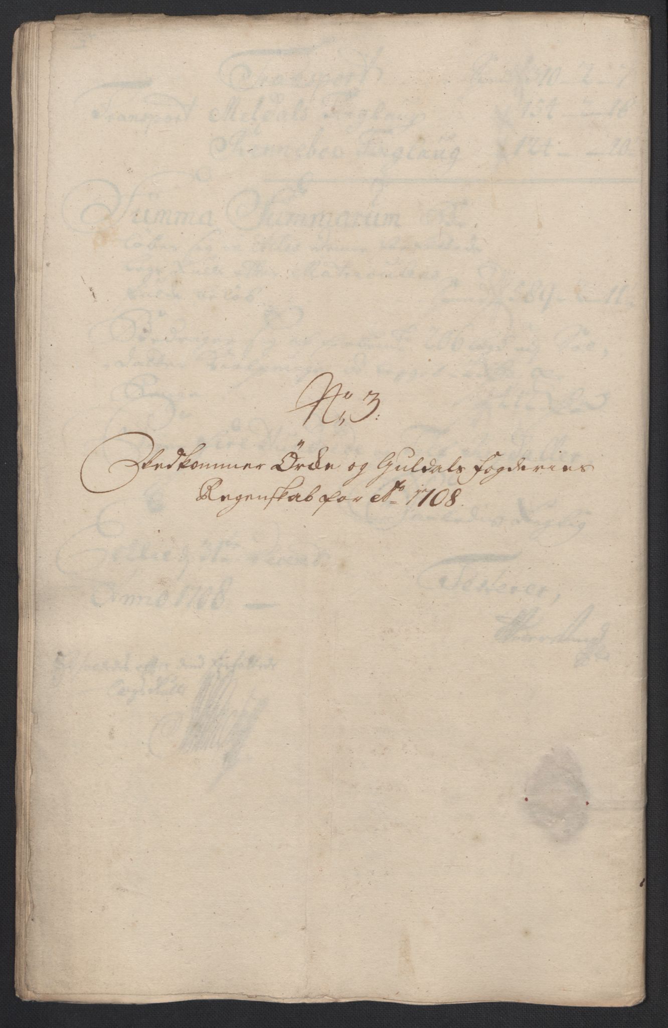 Rentekammeret inntil 1814, Reviderte regnskaper, Fogderegnskap, RA/EA-4092/R60/L3958: Fogderegnskap Orkdal og Gauldal, 1708, p. 178