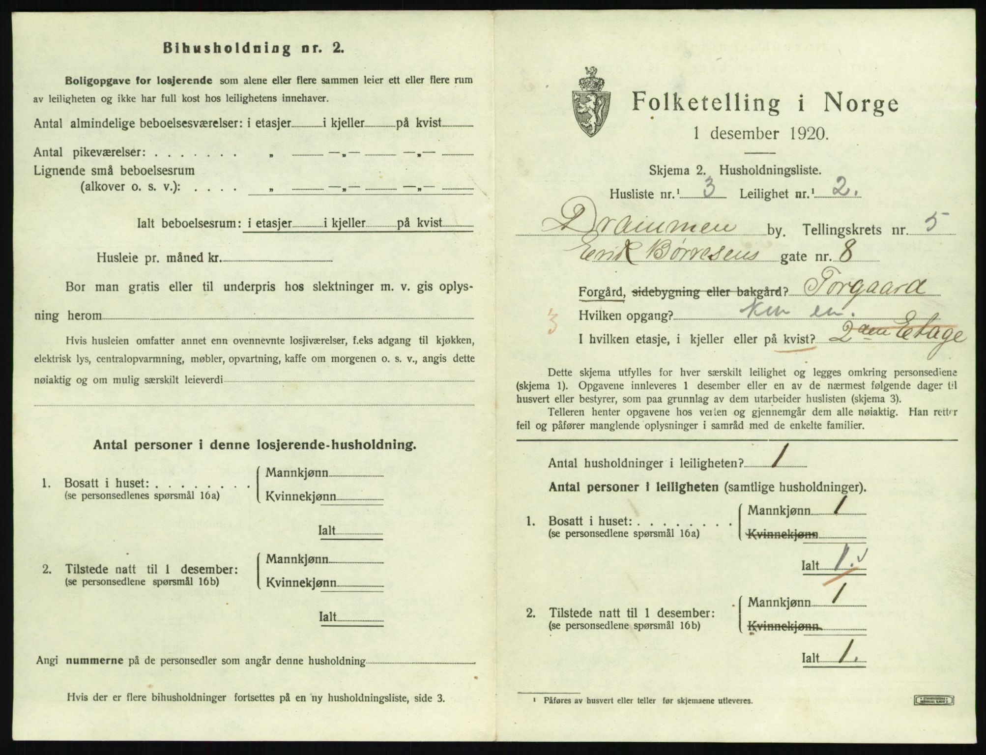 SAKO, 1920 census for Drammen, 1920, p. 9919