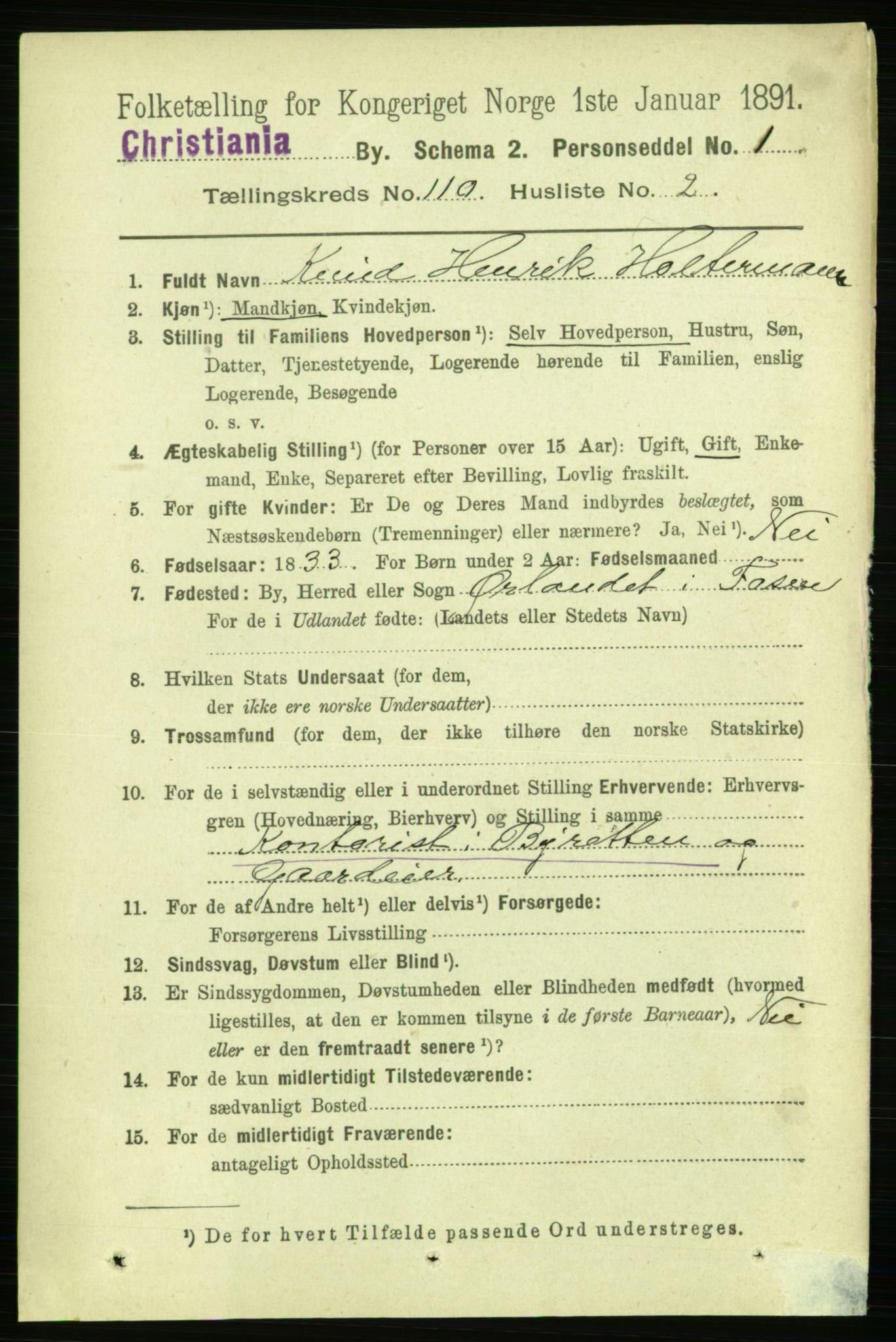 RA, 1891 census for 0301 Kristiania, 1891, p. 57124