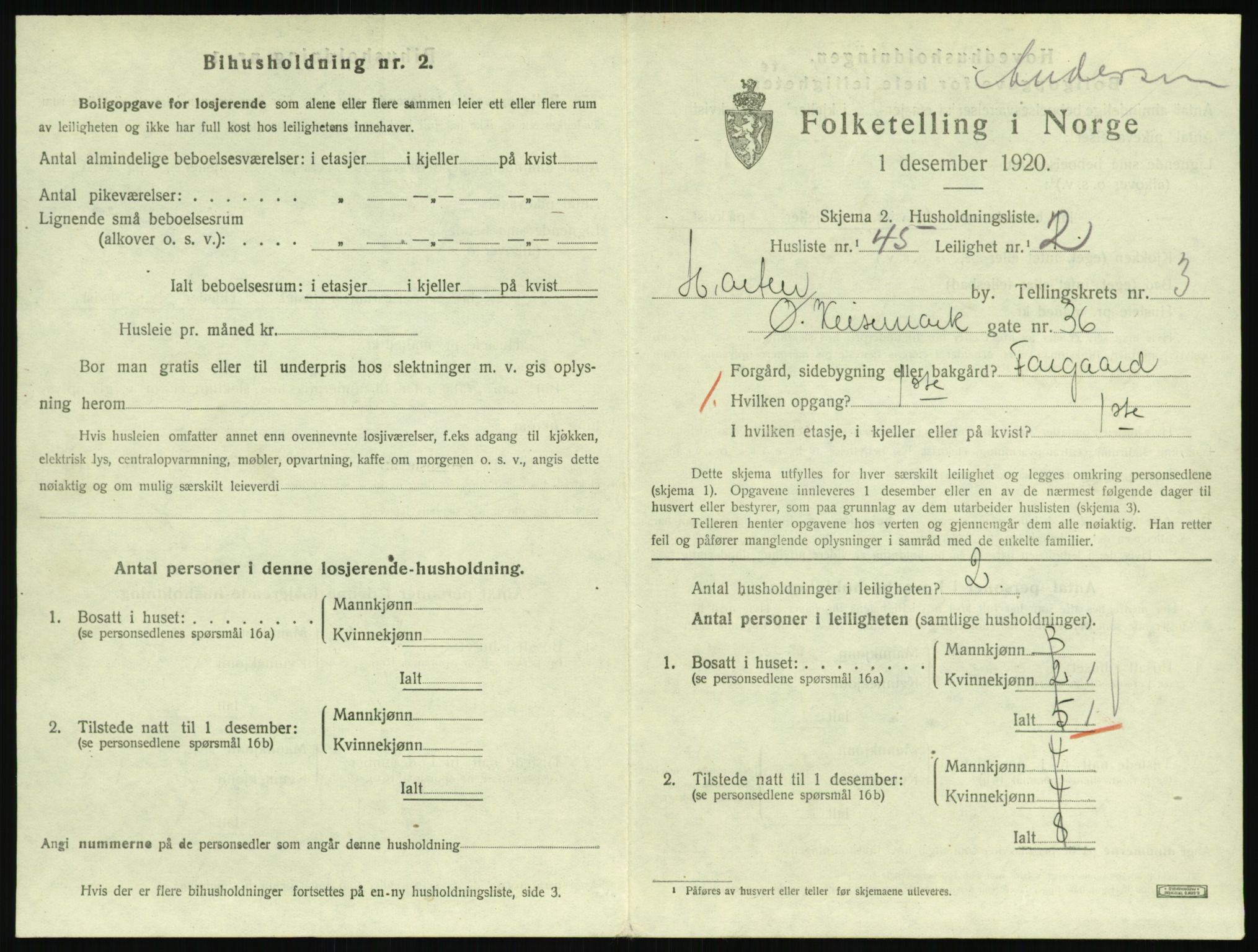 SAKO, 1920 census for Horten, 1920, p. 4295