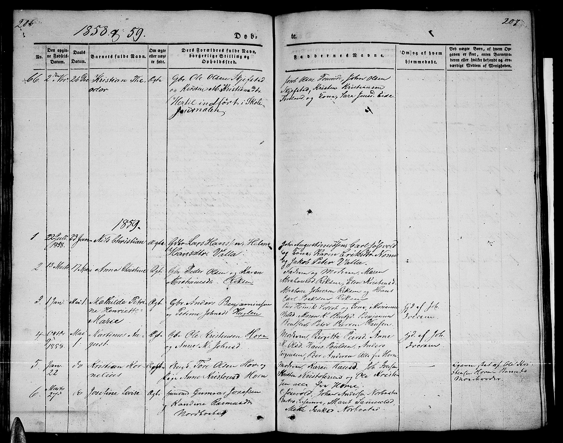 Ministerialprotokoller, klokkerbøker og fødselsregistre - Nordland, AV/SAT-A-1459/838/L0555: Parish register (copy) no. 838C02, 1842-1861, p. 206-207