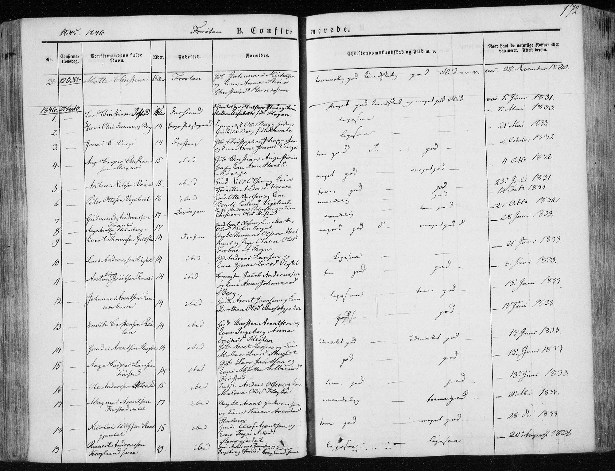 Ministerialprotokoller, klokkerbøker og fødselsregistre - Nord-Trøndelag, SAT/A-1458/713/L0115: Parish register (official) no. 713A06, 1838-1851, p. 172