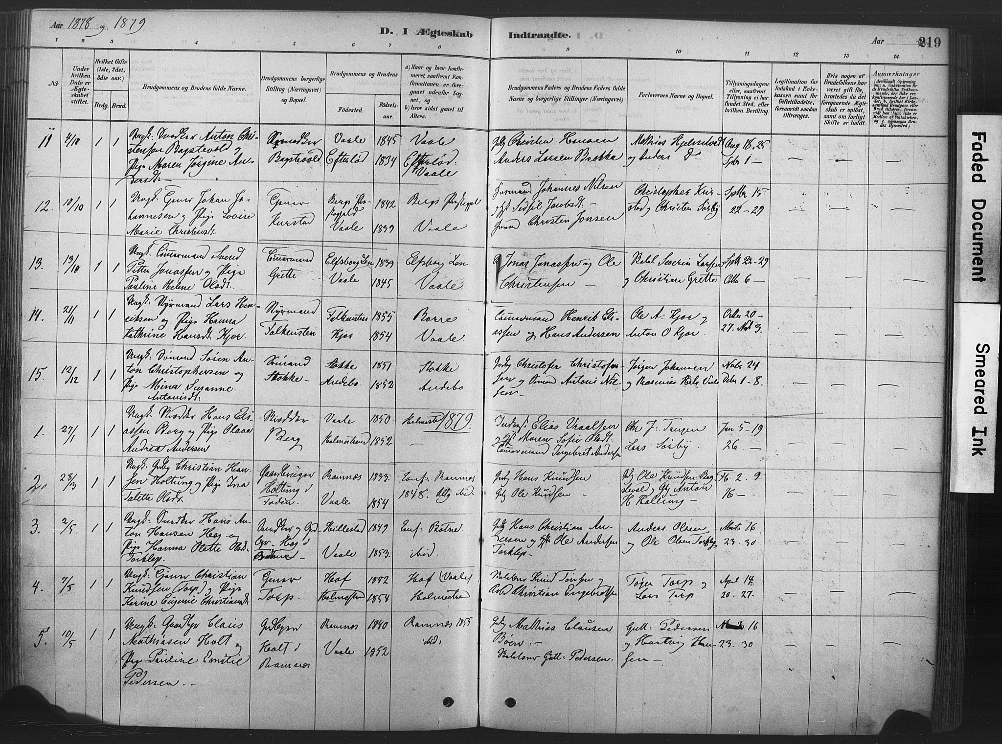 Våle kirkebøker, SAKO/A-334/F/Fa/L0011: Parish register (official) no. I 11, 1878-1906, p. 219