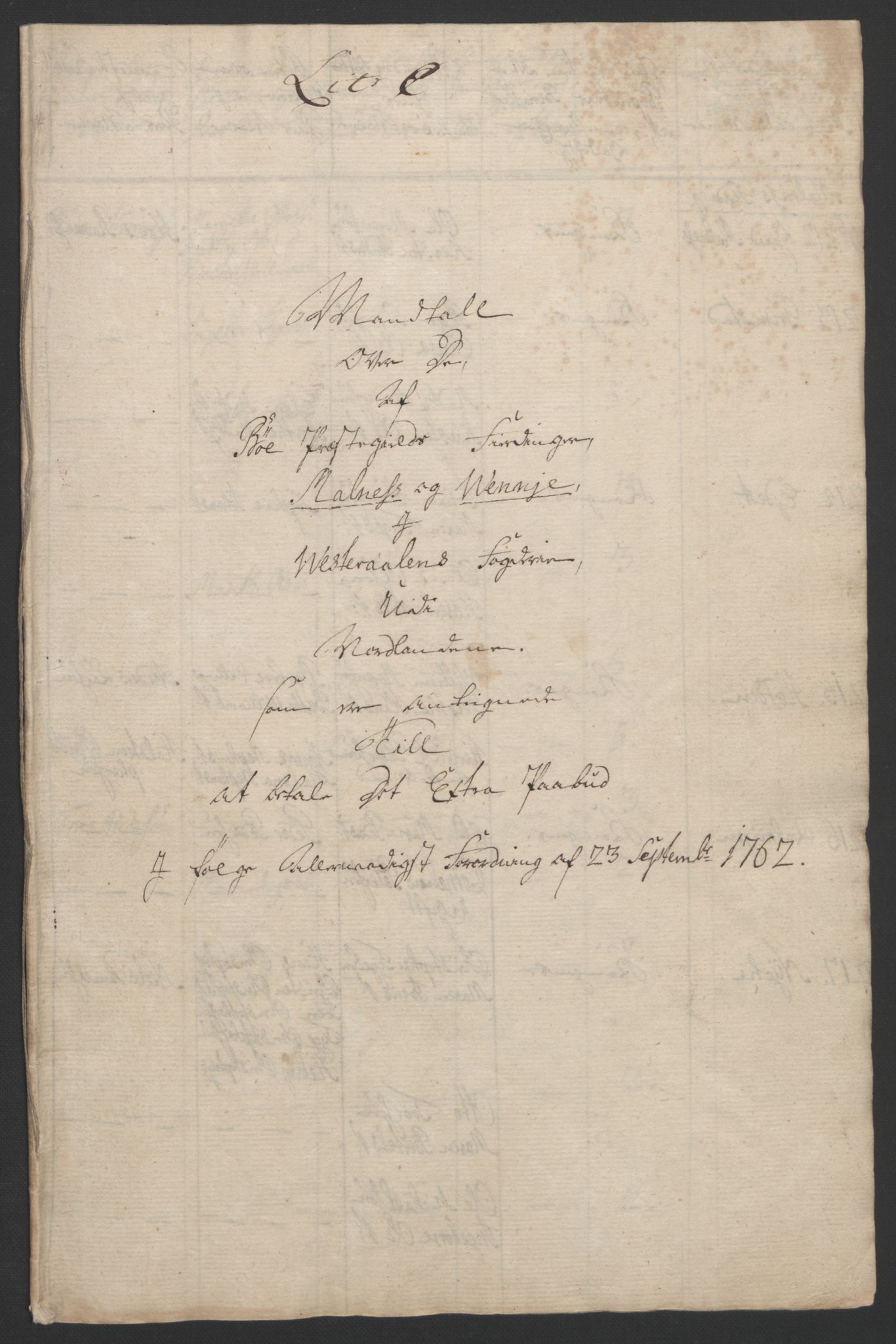 Rentekammeret inntil 1814, Reviderte regnskaper, Fogderegnskap, RA/EA-4092/R67/L4747: Ekstraskatten Vesterålen, Andenes og Lofoten, 1762-1766, p. 74