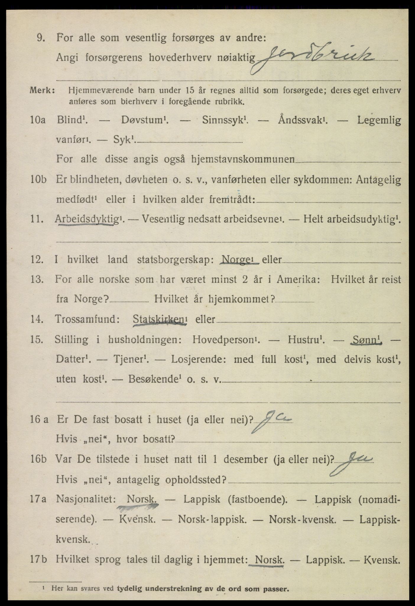 SAT, 1920 census for Gildeskål, 1920, p. 6603