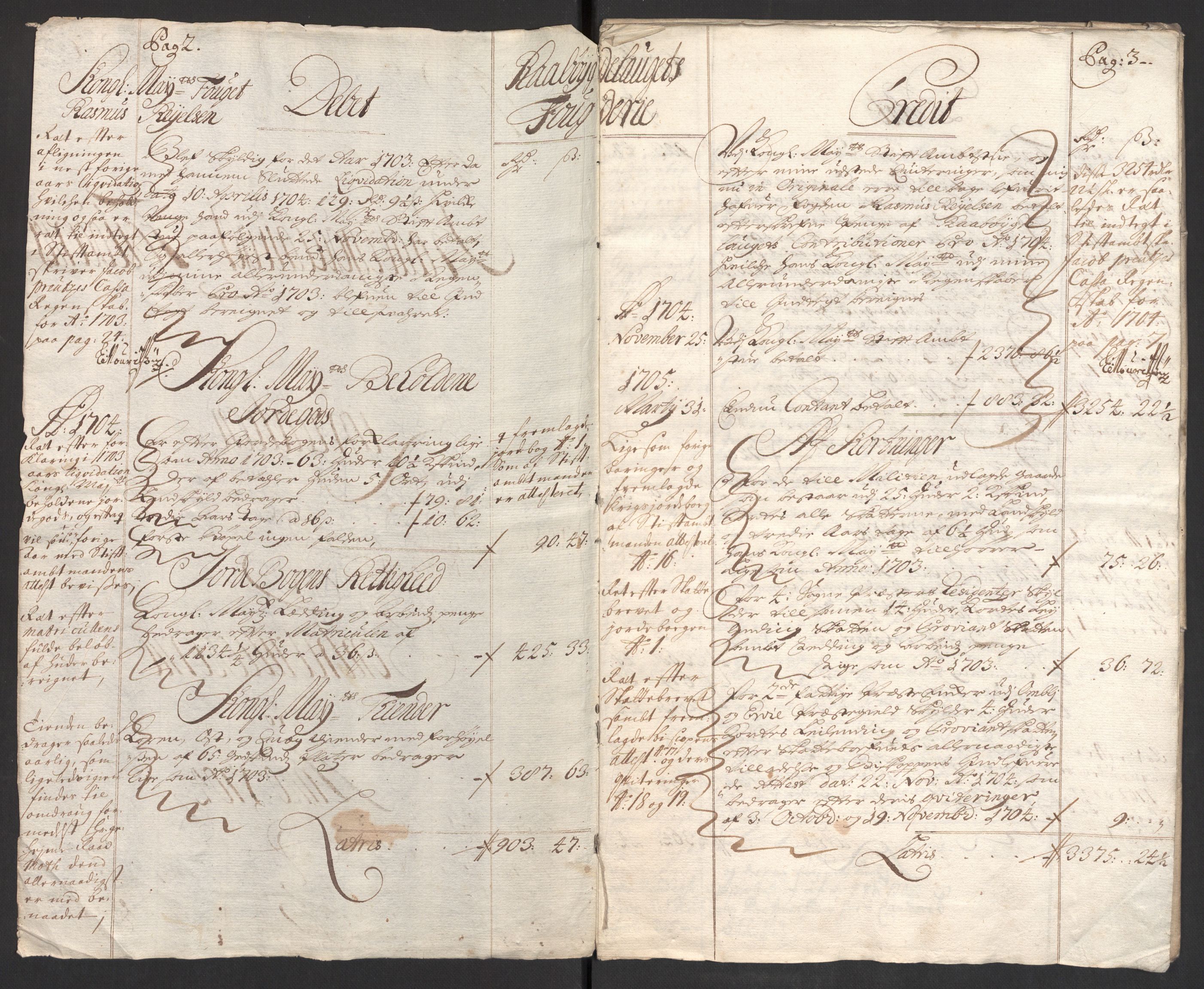 Rentekammeret inntil 1814, Reviderte regnskaper, Fogderegnskap, AV/RA-EA-4092/R40/L2447: Fogderegnskap Råbyggelag, 1703-1705, p. 218