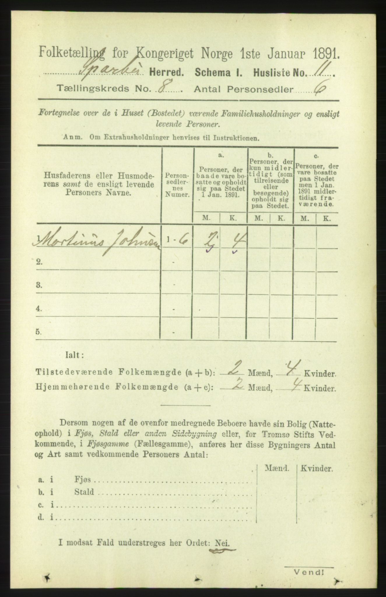 RA, 1891 census for 1731 Sparbu, 1891, p. 2771