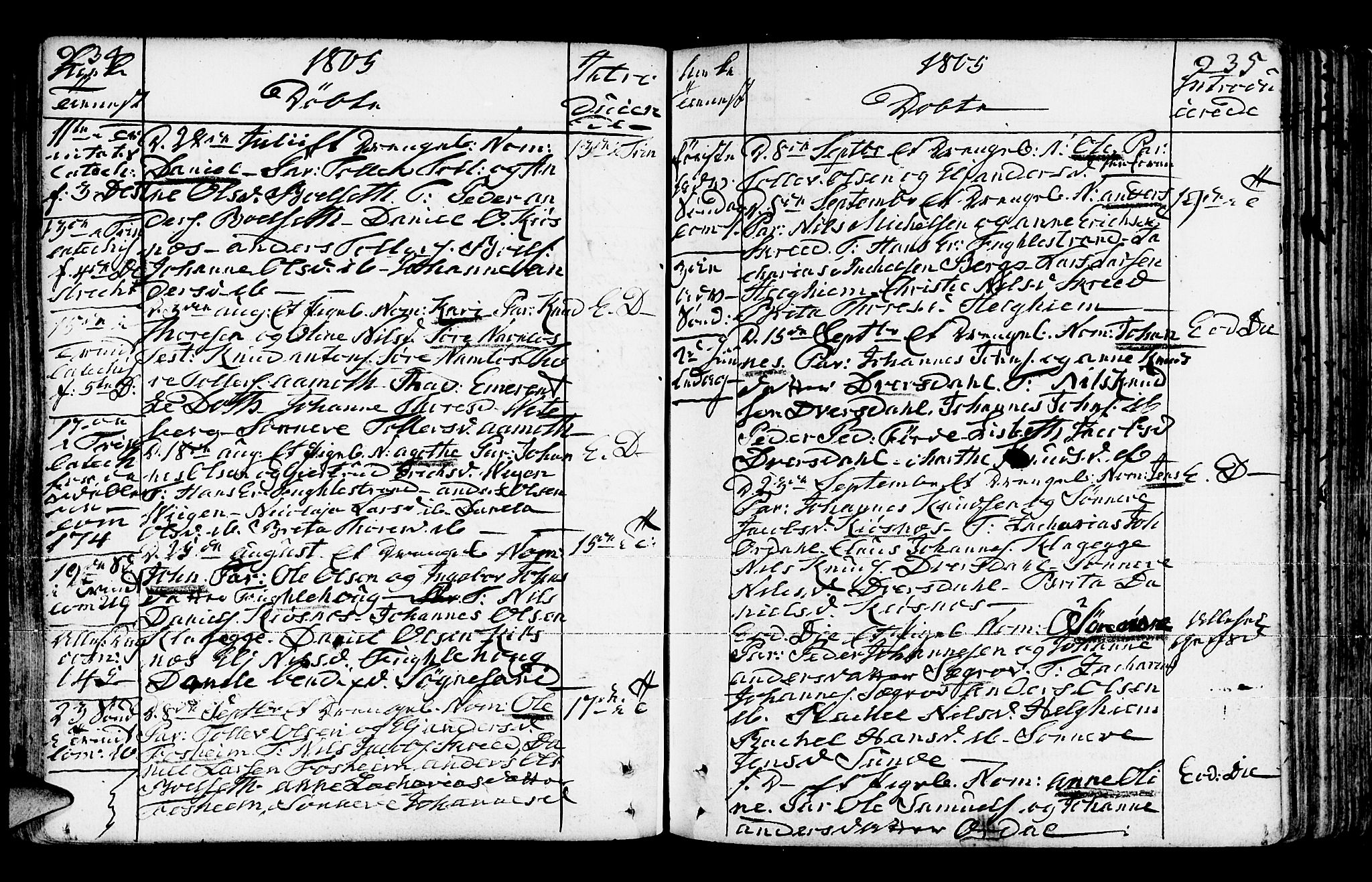 Jølster sokneprestembete, AV/SAB-A-80701/H/Haa/Haaa/L0006: Parish register (official) no. A 6, 1790-1821, p. 234-235