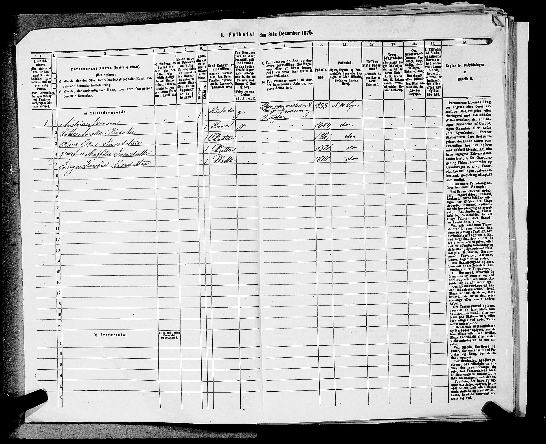 RA, 1875 census for 0236P Nes, 1875, p. 1500