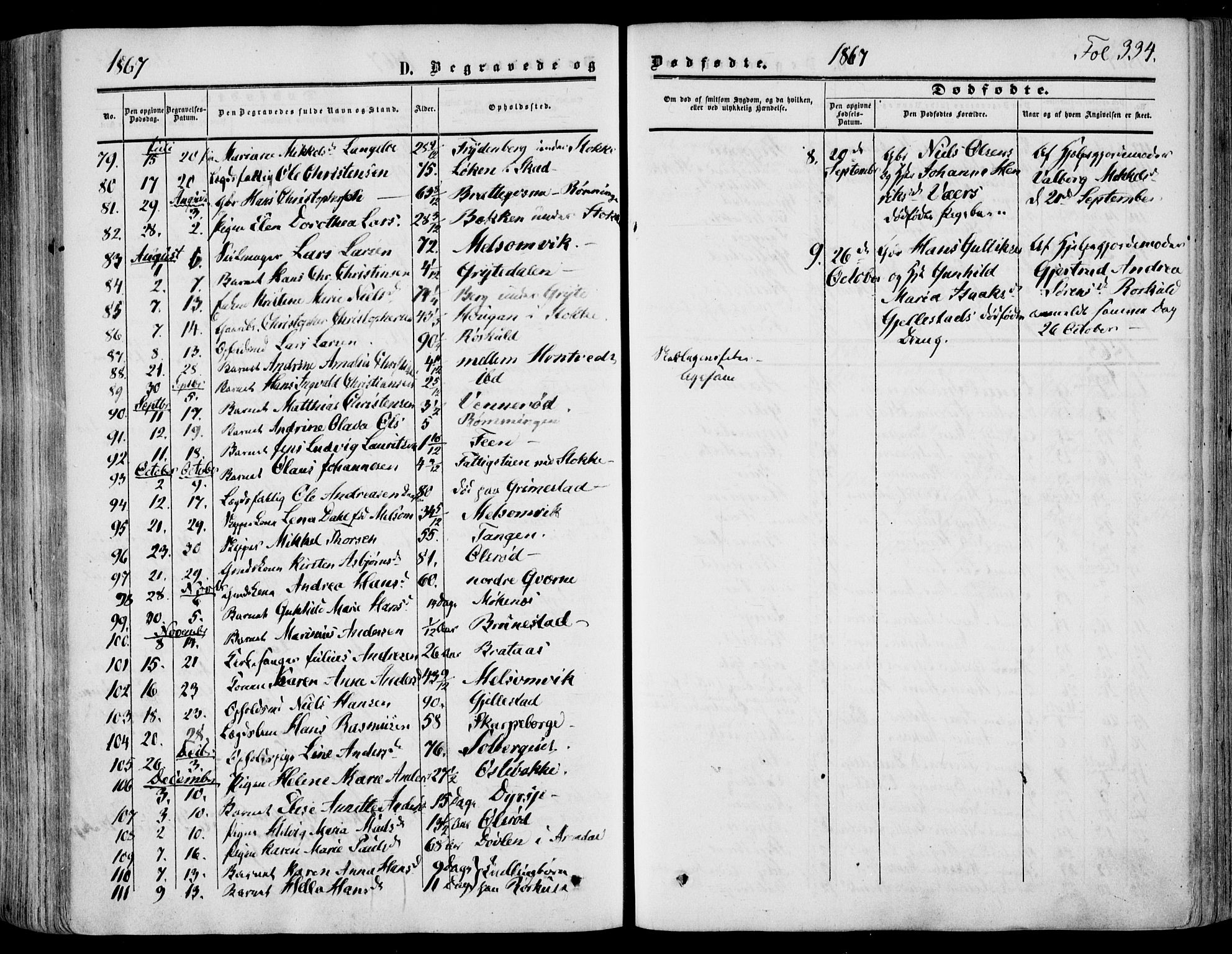 Stokke kirkebøker, AV/SAKO-A-320/F/Fa/L0008: Parish register (official) no. I 8, 1858-1871, p. 334