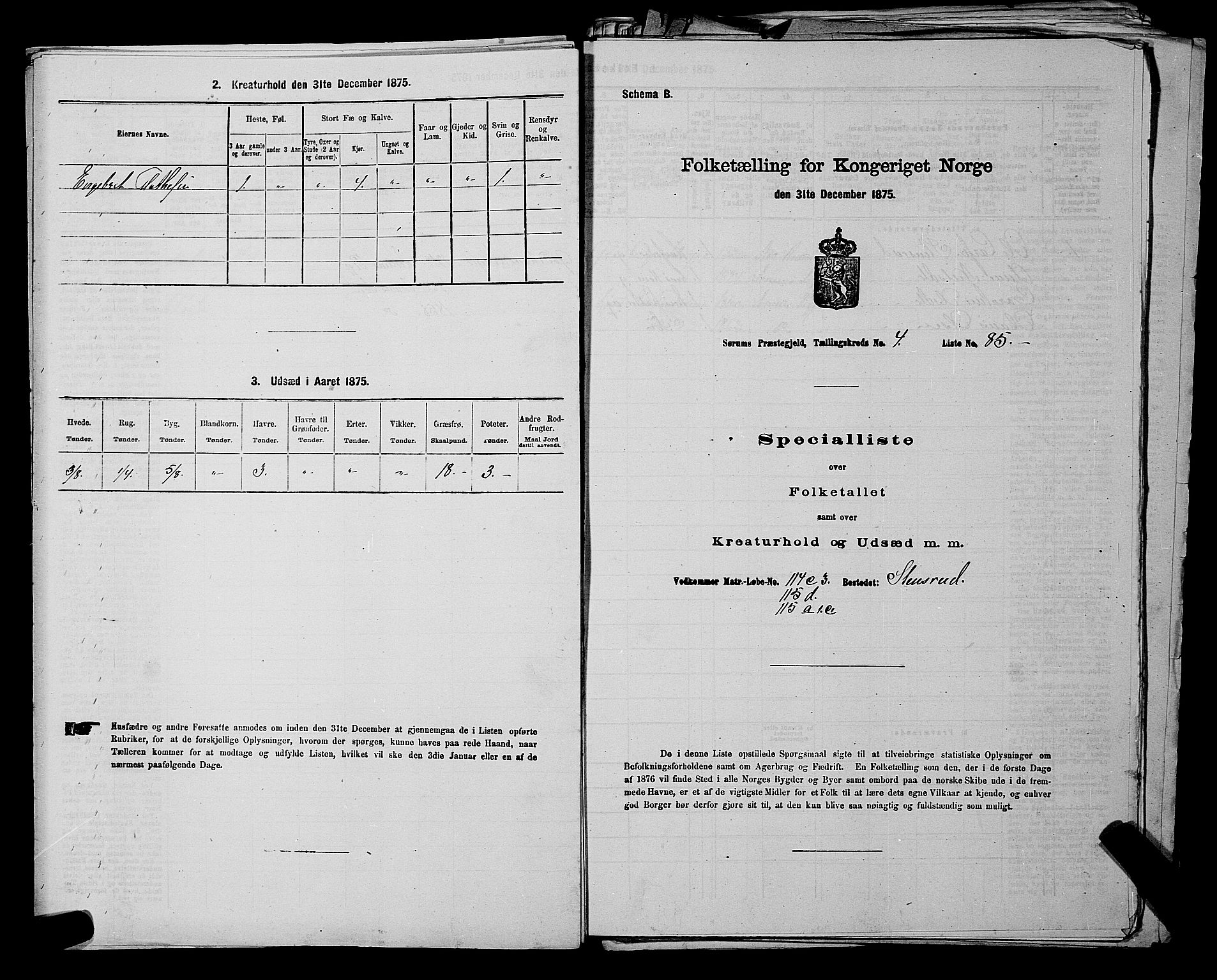 RA, 1875 census for 0226P Sørum, 1875, p. 630