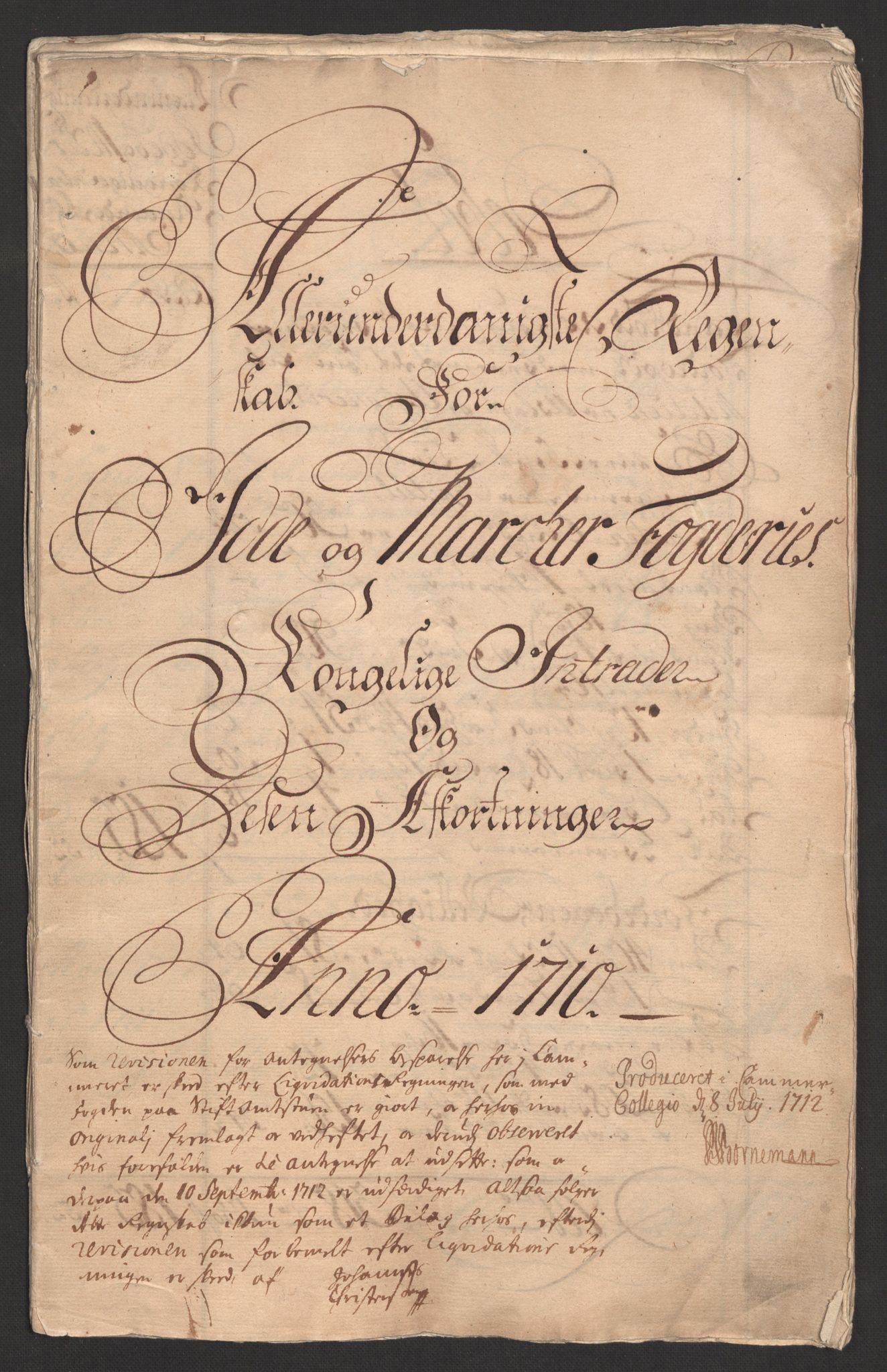 Rentekammeret inntil 1814, Reviderte regnskaper, Fogderegnskap, RA/EA-4092/R01/L0019: Fogderegnskap Idd og Marker, 1710, p. 3