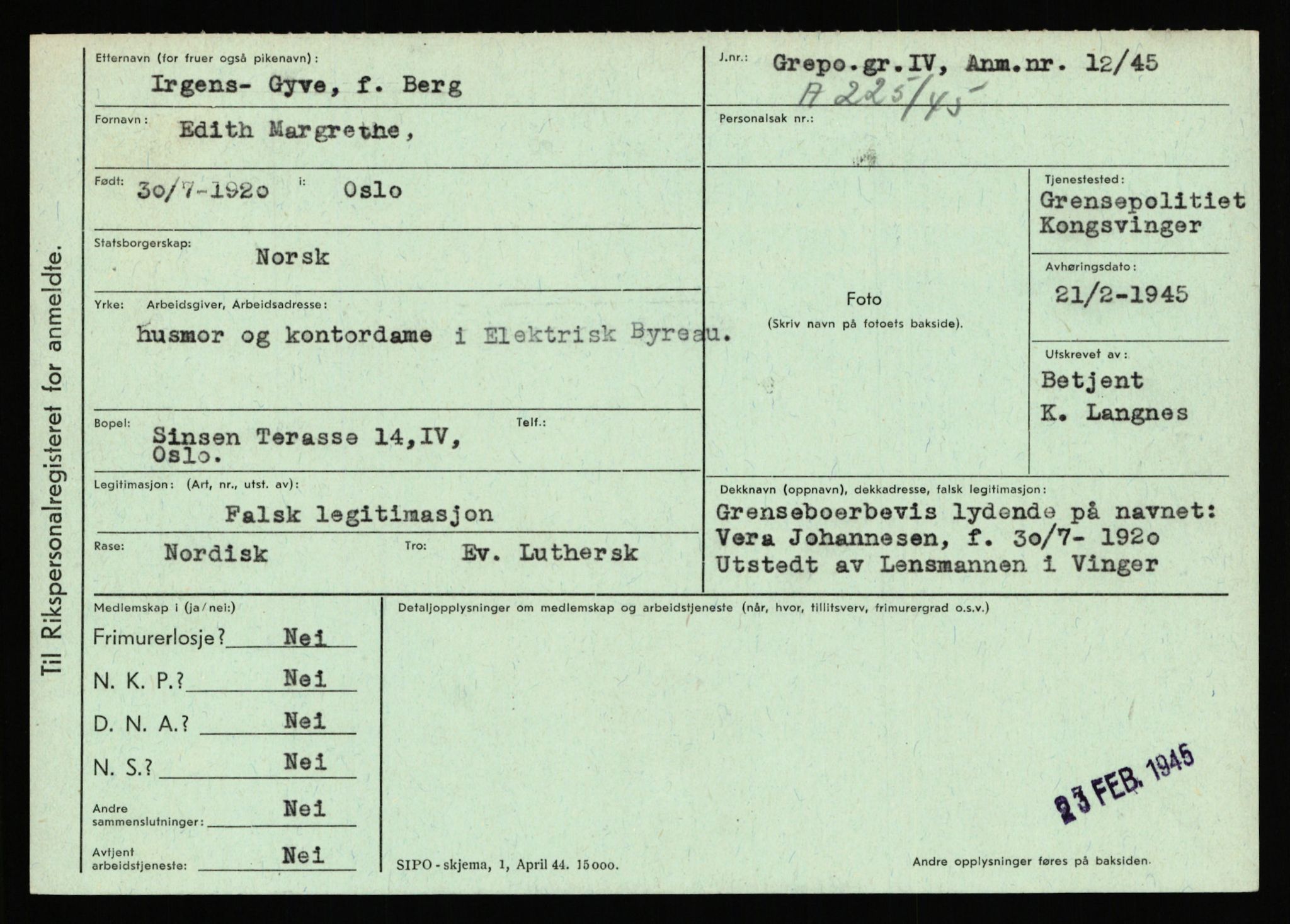 Statspolitiet - Hovedkontoret / Osloavdelingen, AV/RA-S-1329/C/Ca/L0005: Furali - Hamula, 1943-1945, p. 3398