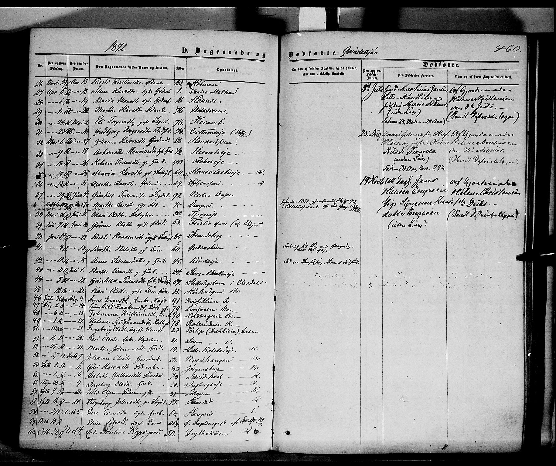 Ringsaker prestekontor, AV/SAH-PREST-014/K/Ka/L0011: Parish register (official) no. 11, 1870-1878, p. 460