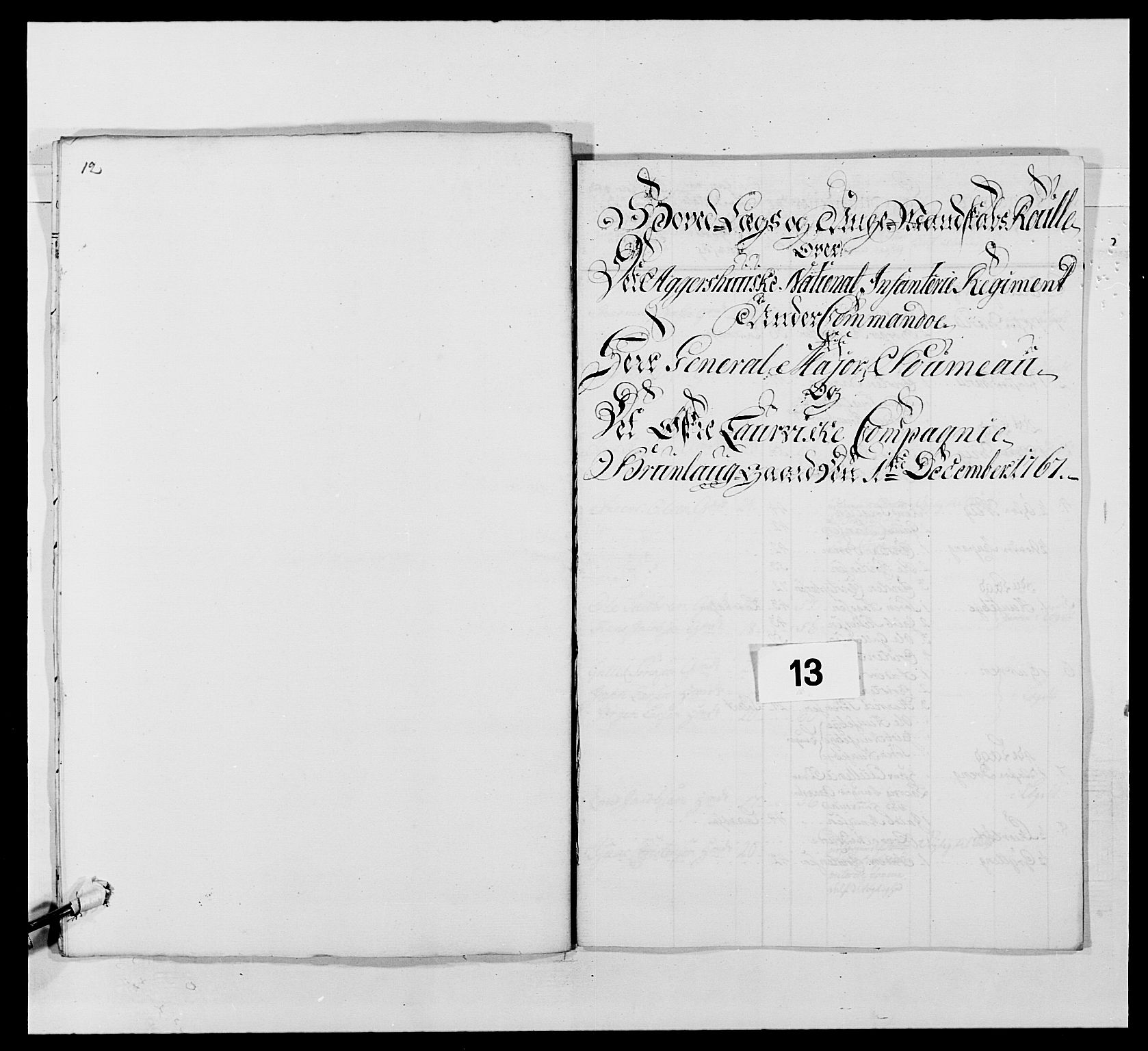 Kommanderende general (KG I) med Det norske krigsdirektorium, RA/EA-5419/E/Ea/L0489: 1. Akershusiske regiment, 1767, p. 298