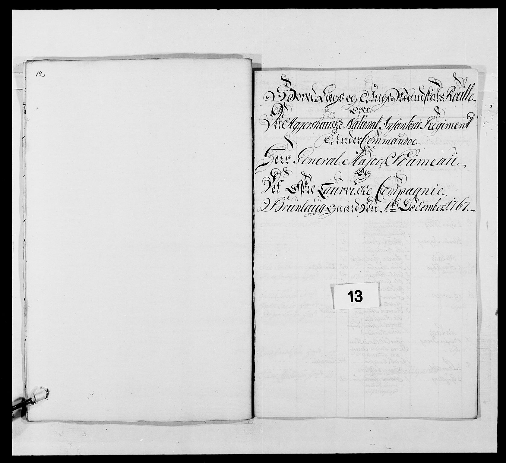 Kommanderende general (KG I) med Det norske krigsdirektorium, AV/RA-EA-5419/E/Ea/L0489: 1. Akershusiske regiment, 1767, p. 298