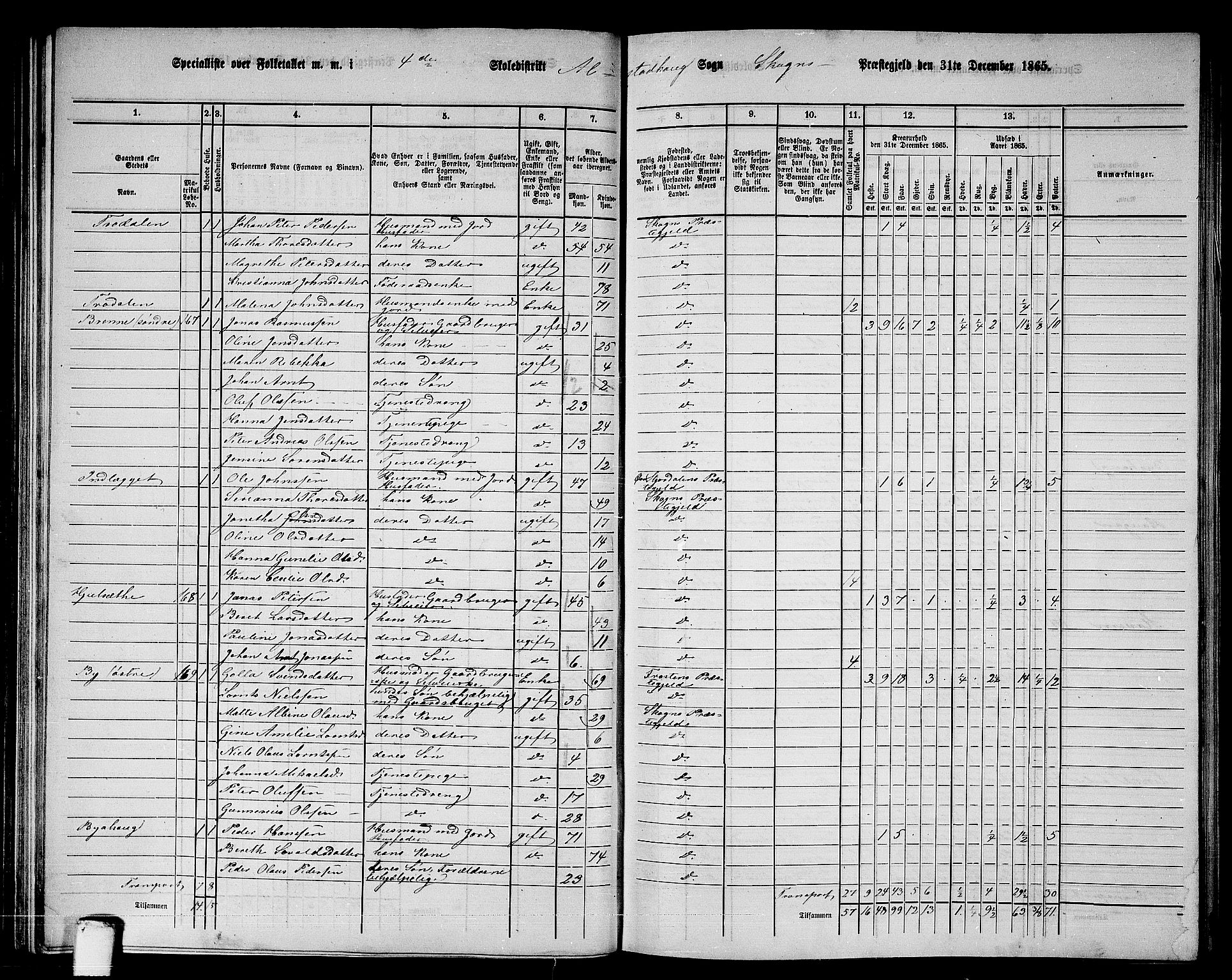 RA, 1865 census for Skogn, 1865, p. 98