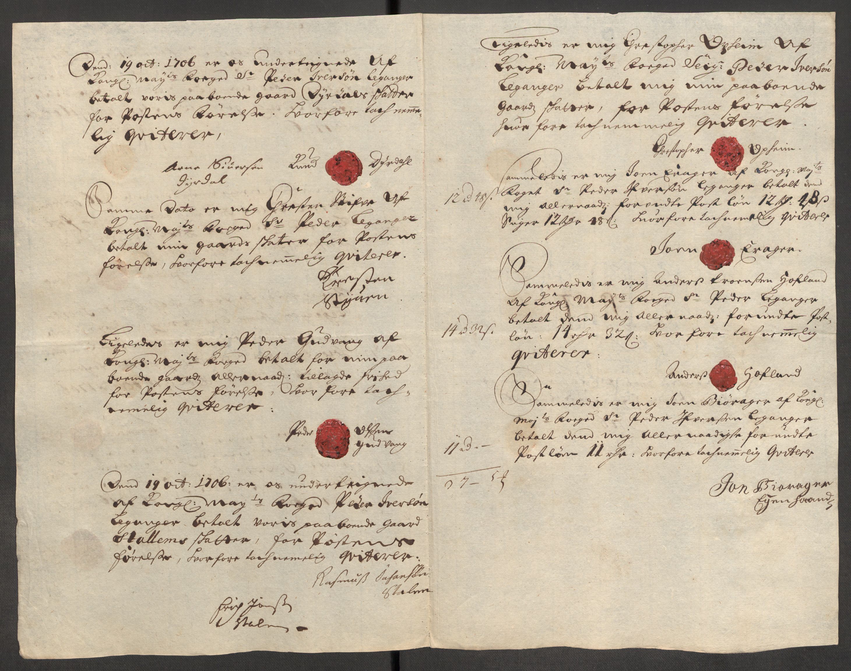 Rentekammeret inntil 1814, Reviderte regnskaper, Fogderegnskap, RA/EA-4092/R52/L3314: Fogderegnskap Sogn, 1705-1707, p. 380