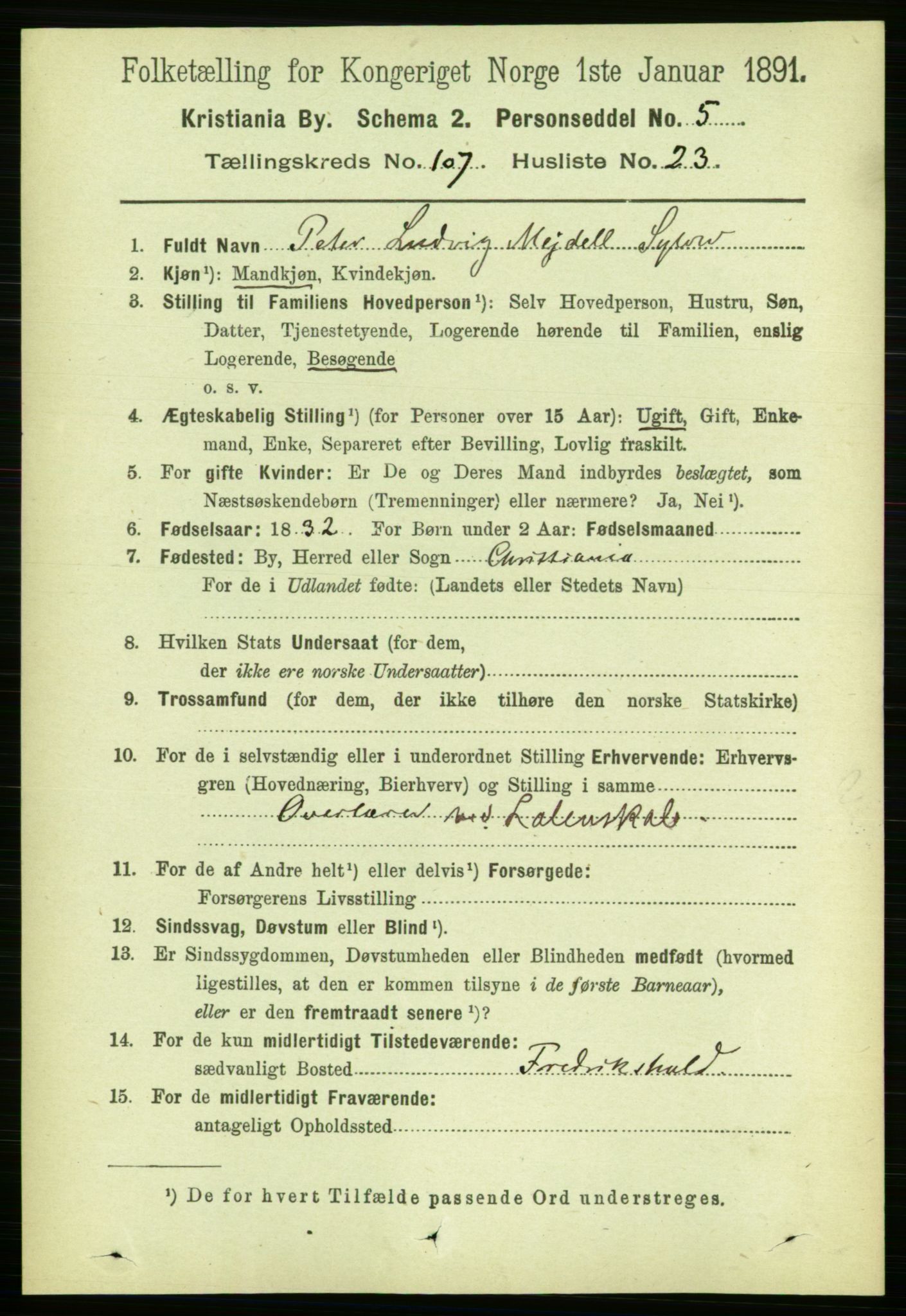 RA, 1891 census for 0301 Kristiania, 1891, p. 54984