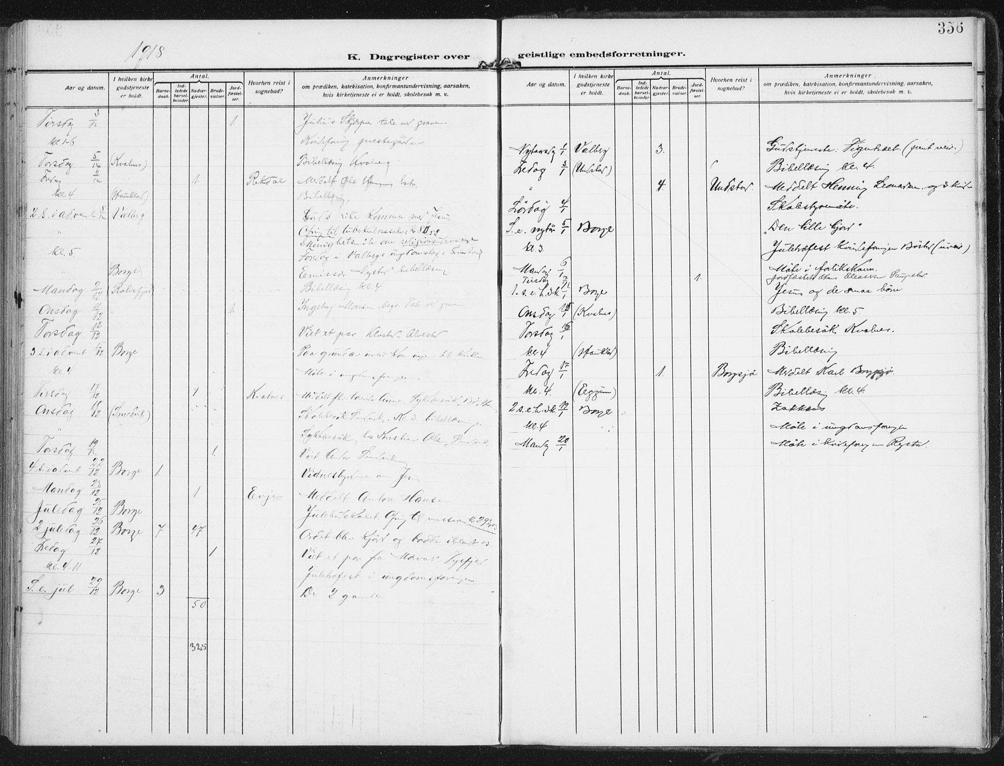 Ministerialprotokoller, klokkerbøker og fødselsregistre - Nordland, AV/SAT-A-1459/880/L1135: Parish register (official) no. 880A09, 1908-1919, p. 356