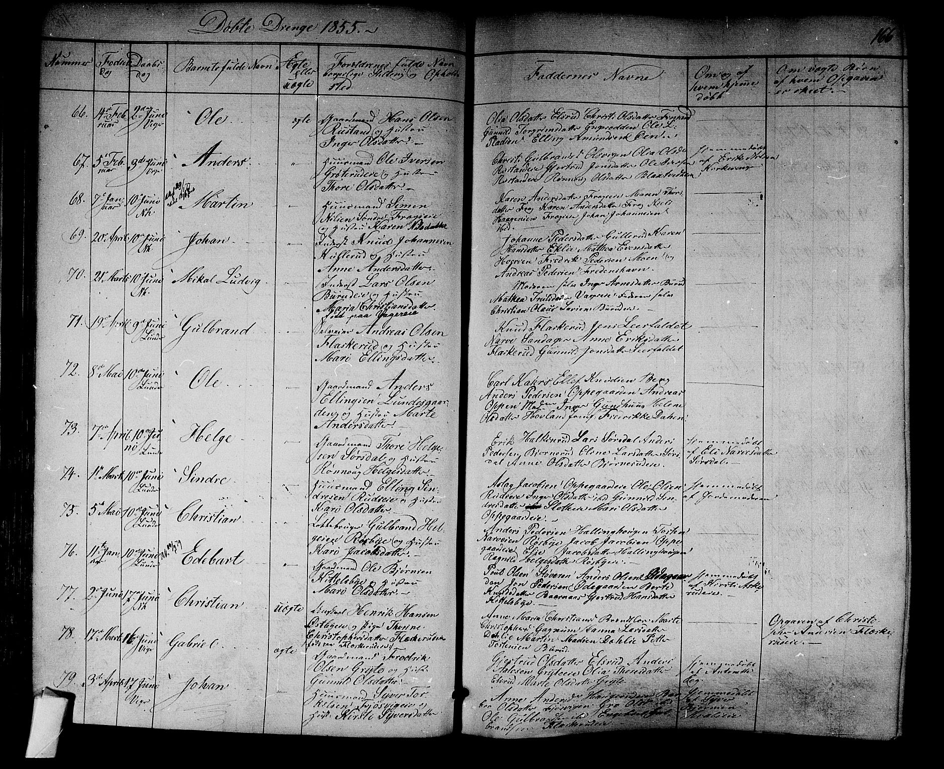 Norderhov kirkebøker, SAKO/A-237/F/Fa/L0011: Parish register (official) no. 11, 1847-1856, p. 166