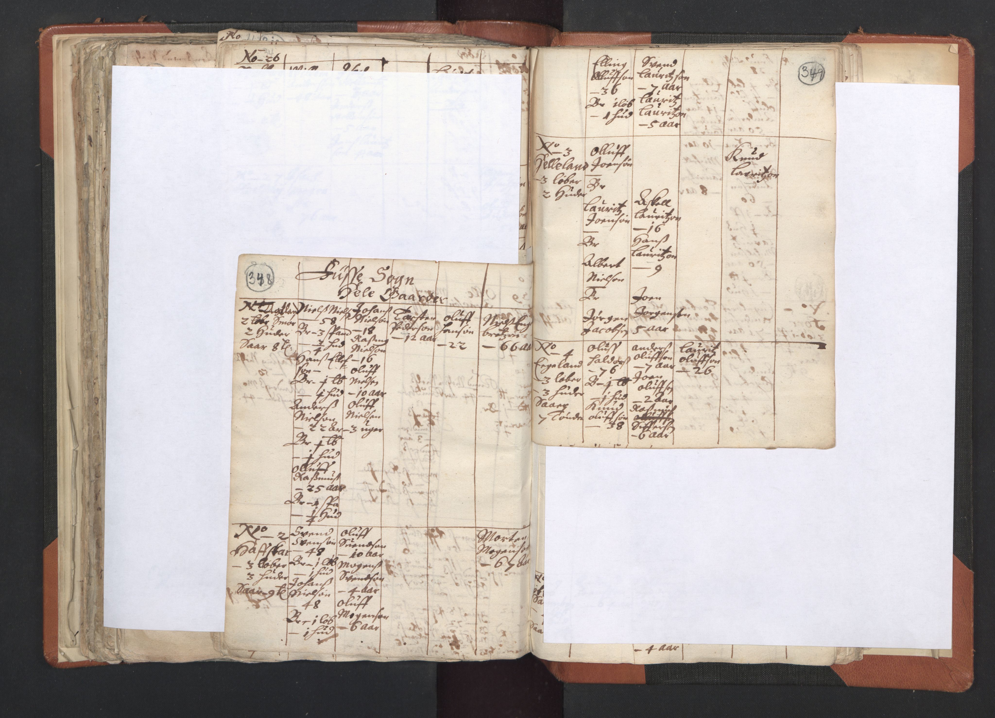 RA, Vicar's Census 1664-1666, no. 20: Sunnhordland deanery, 1664-1666, p. 348-349