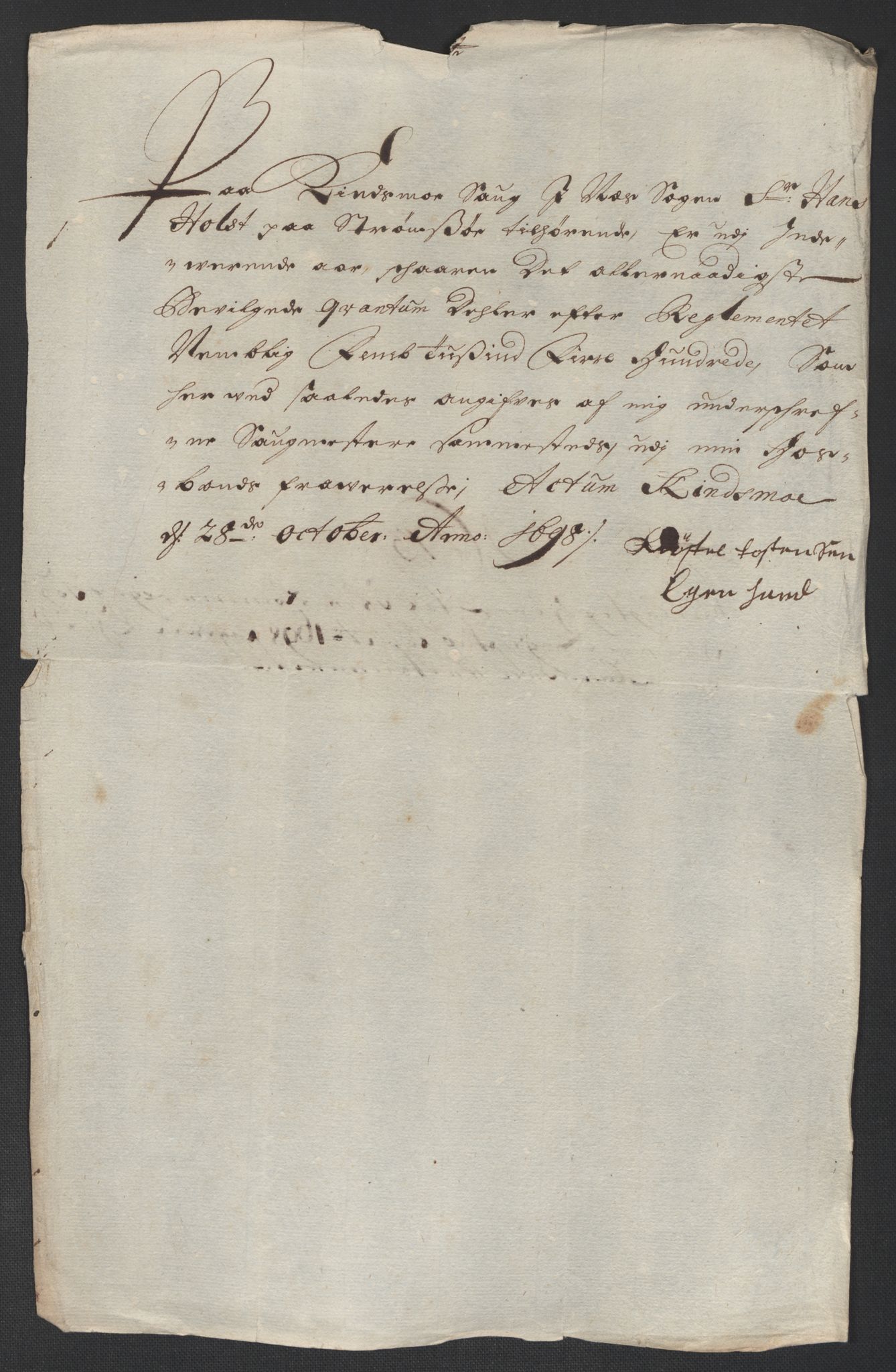 Rentekammeret inntil 1814, Reviderte regnskaper, Fogderegnskap, AV/RA-EA-4092/R12/L0710: Fogderegnskap Øvre Romerike, 1698, p. 263