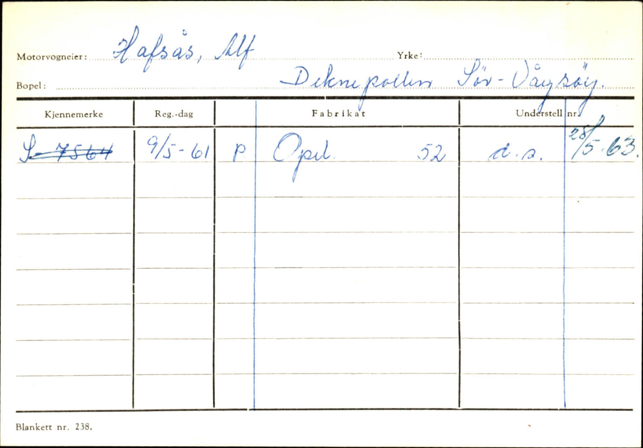 Statens vegvesen, Sogn og Fjordane vegkontor, AV/SAB-A-5301/4/F/L0144: Registerkort Vågsøy A-R, 1945-1975, p. 772