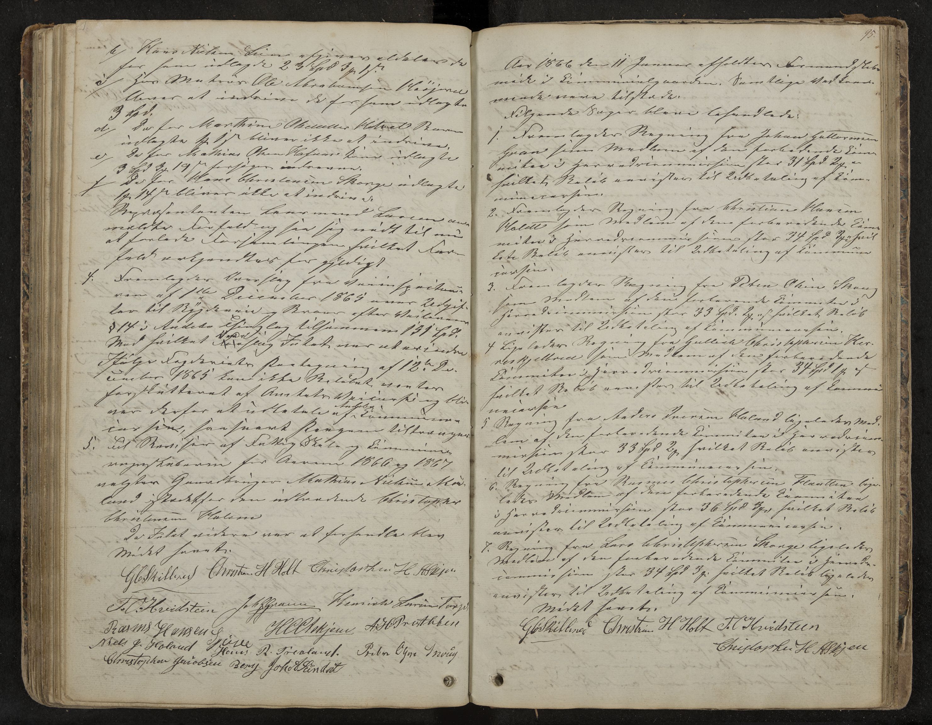 Andebu formannskap og sentraladministrasjon, IKAK/0719021-1/A/Aa/L0001: Møtebok med register, 1837-1869, p. 95