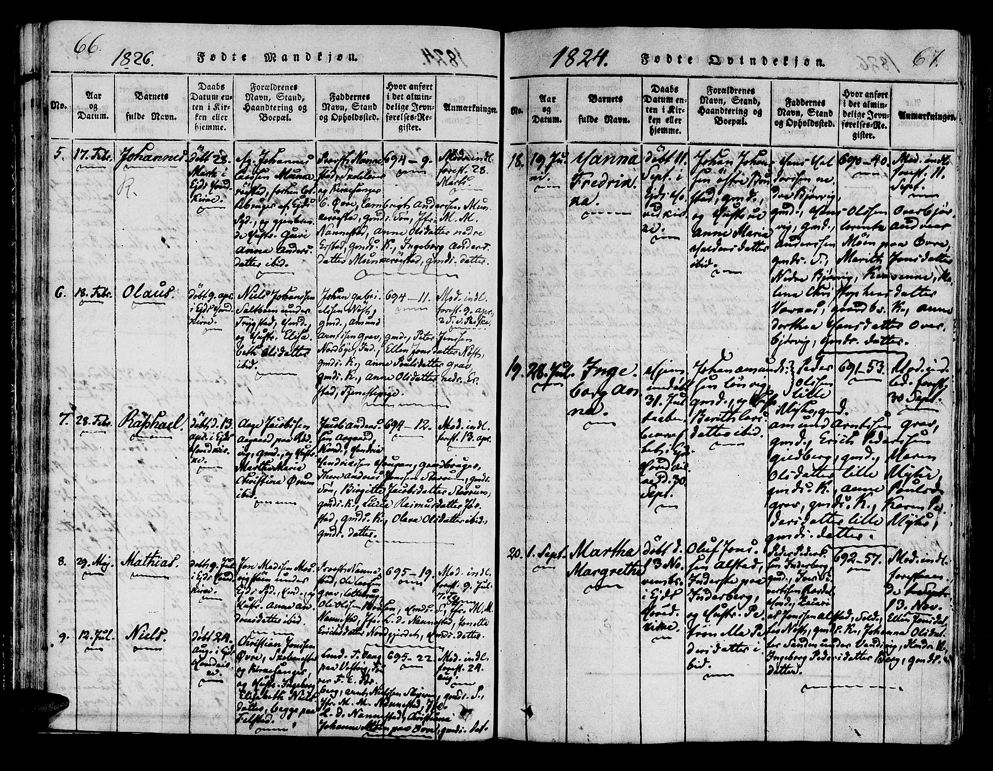 Ministerialprotokoller, klokkerbøker og fødselsregistre - Nord-Trøndelag, AV/SAT-A-1458/722/L0217: Parish register (official) no. 722A04, 1817-1842, p. 66-67