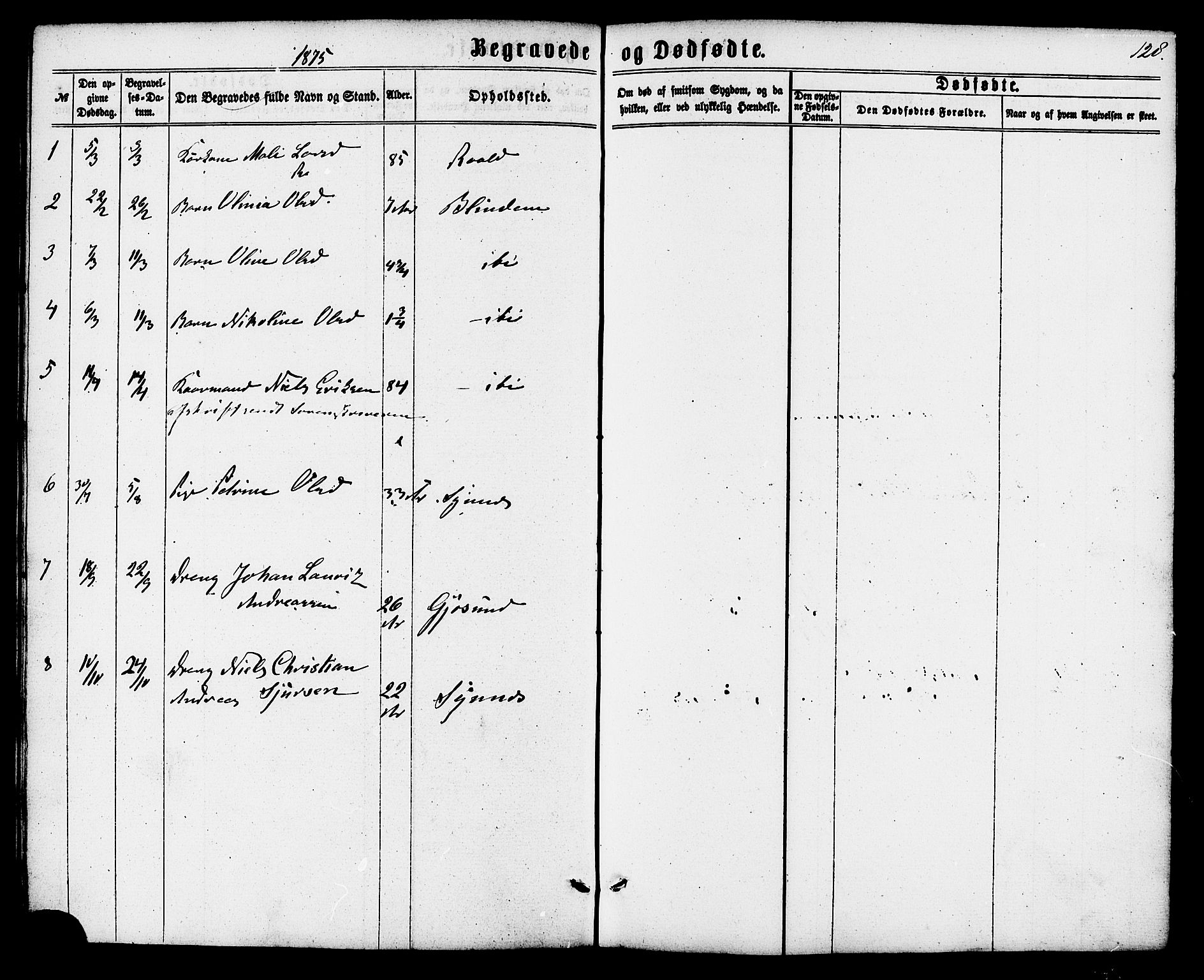 Ministerialprotokoller, klokkerbøker og fødselsregistre - Møre og Romsdal, AV/SAT-A-1454/537/L0518: Parish register (official) no. 537A02, 1862-1876, p. 128