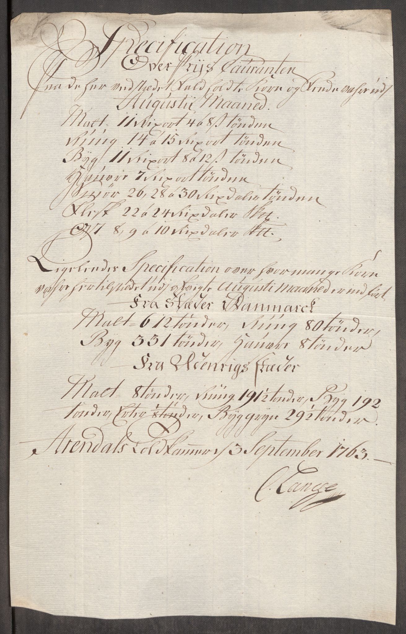 Rentekammeret inntil 1814, Realistisk ordnet avdeling, AV/RA-EA-4070/Oe/L0007: [Ø1]: Priskuranter, 1761-1763, p. 732