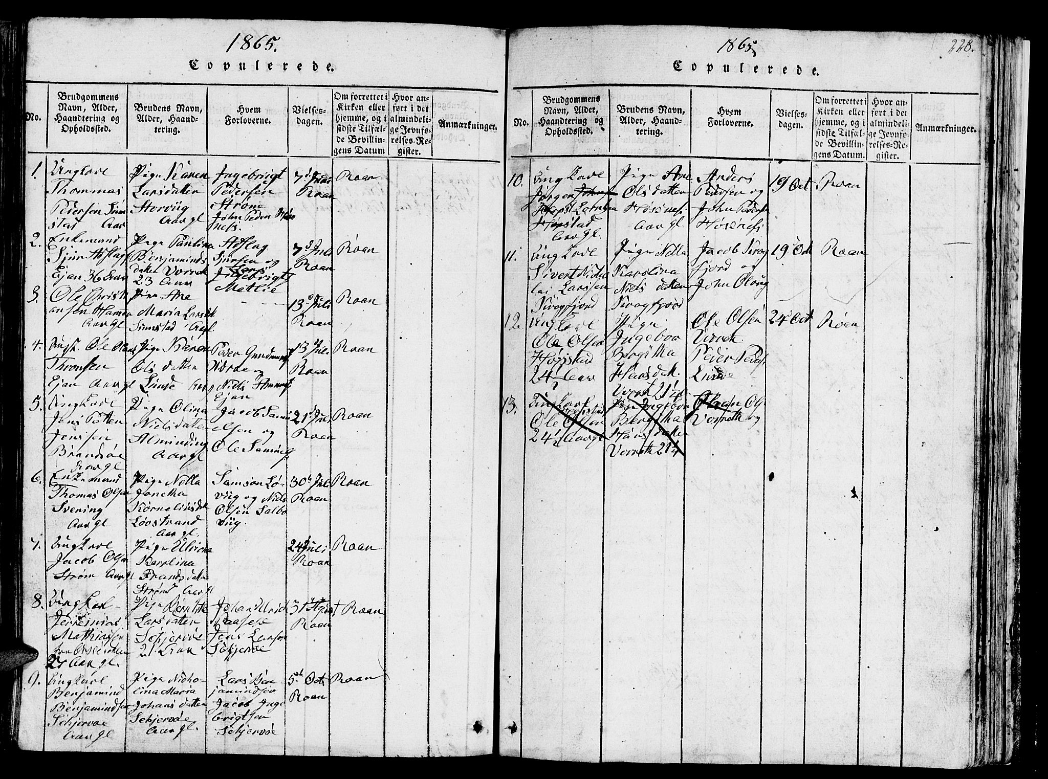 Ministerialprotokoller, klokkerbøker og fødselsregistre - Sør-Trøndelag, SAT/A-1456/657/L0714: Parish register (copy) no. 657C01, 1818-1868, p. 228