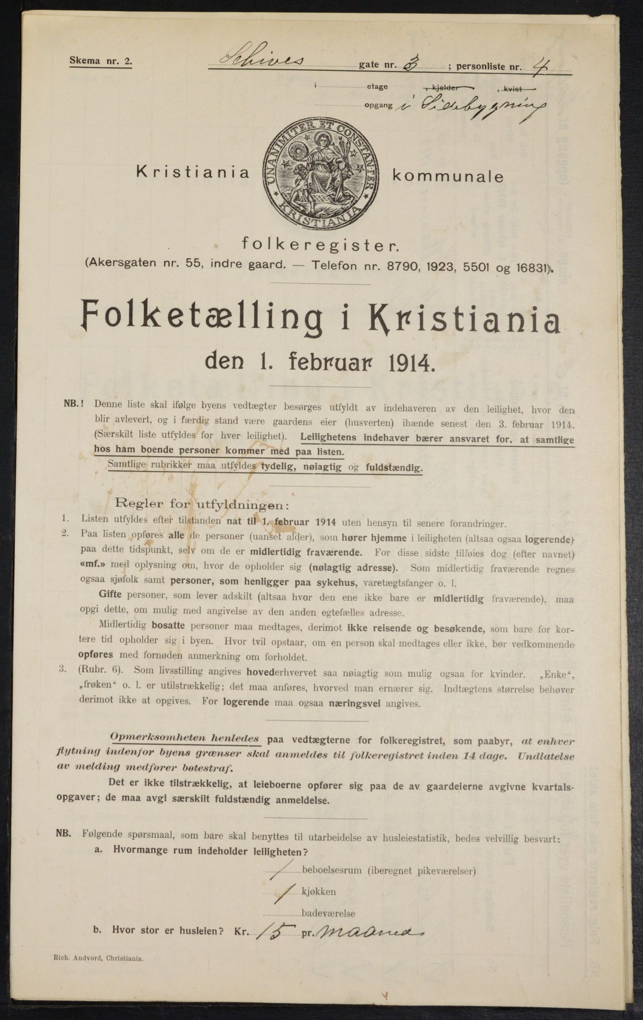 OBA, Municipal Census 1914 for Kristiania, 1914, p. 89381