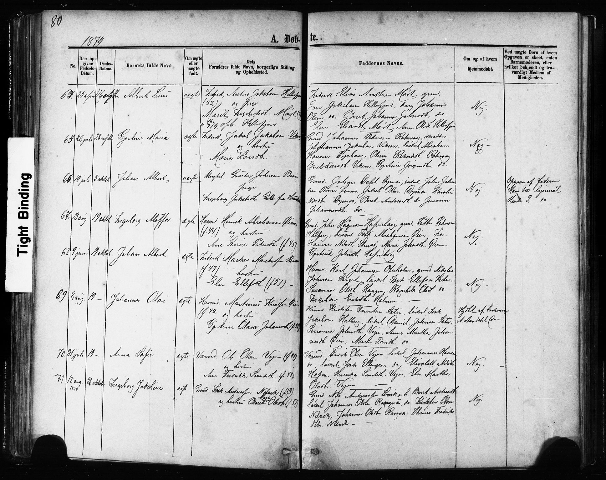 Ministerialprotokoller, klokkerbøker og fødselsregistre - Møre og Romsdal, AV/SAT-A-1454/581/L0938: Parish register (official) no. 581A06, 1873-1879, p. 80