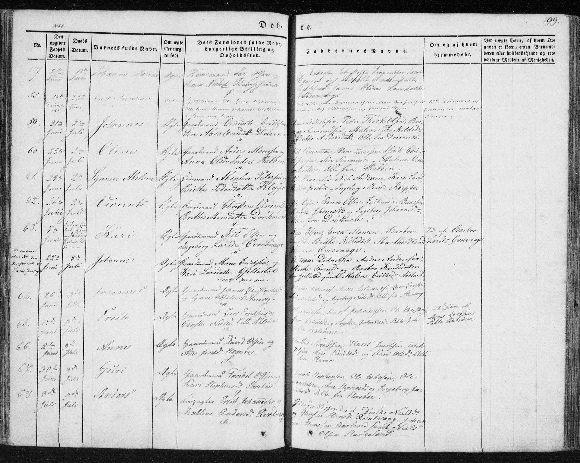 Sund sokneprestembete, AV/SAB-A-99930: Parish register (official) no. A 13, 1835-1849, p. 99