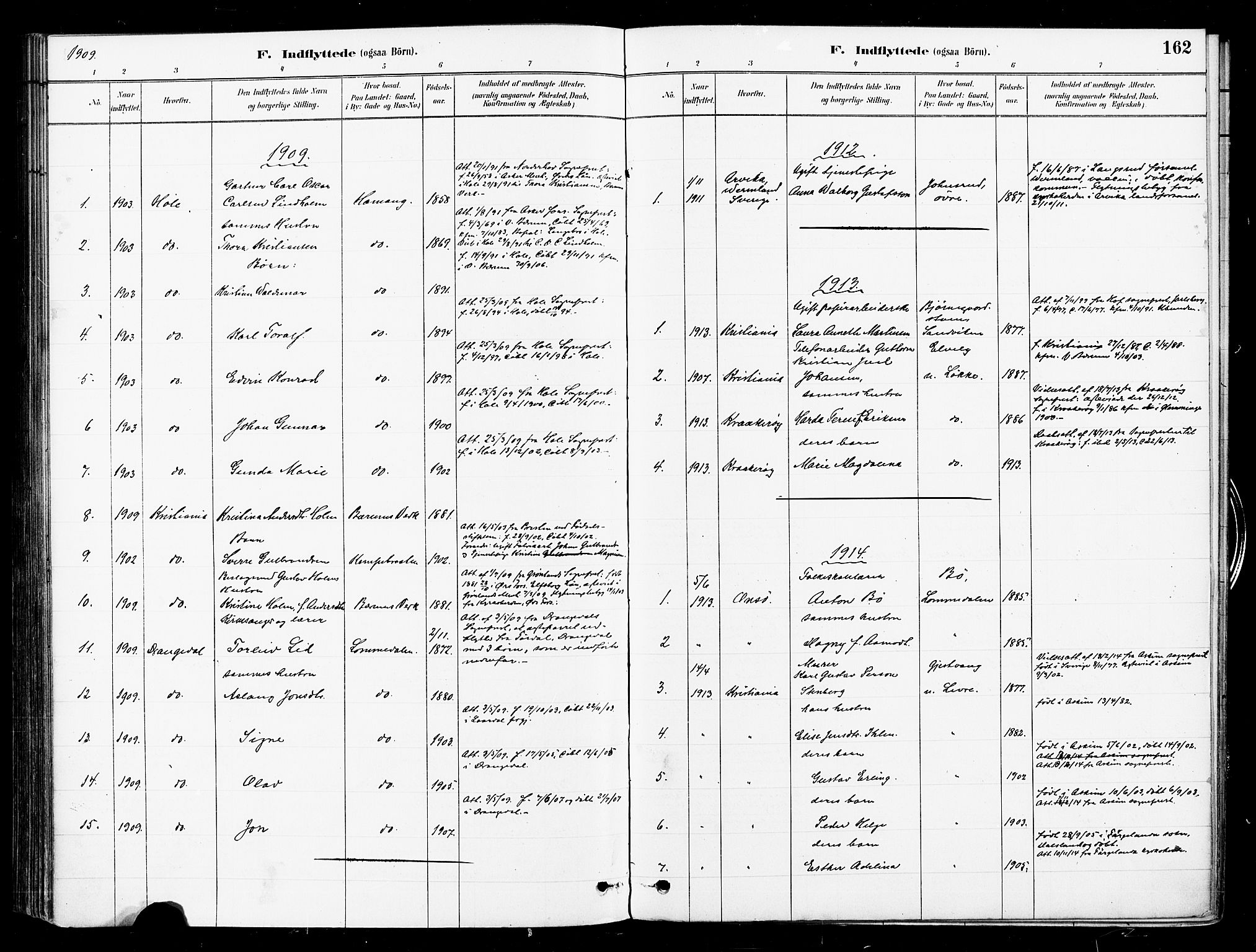 Asker prestekontor Kirkebøker, SAO/A-10256a/F/Fb/L0002: Parish register (official) no. II 2, 1879-1921, p. 162