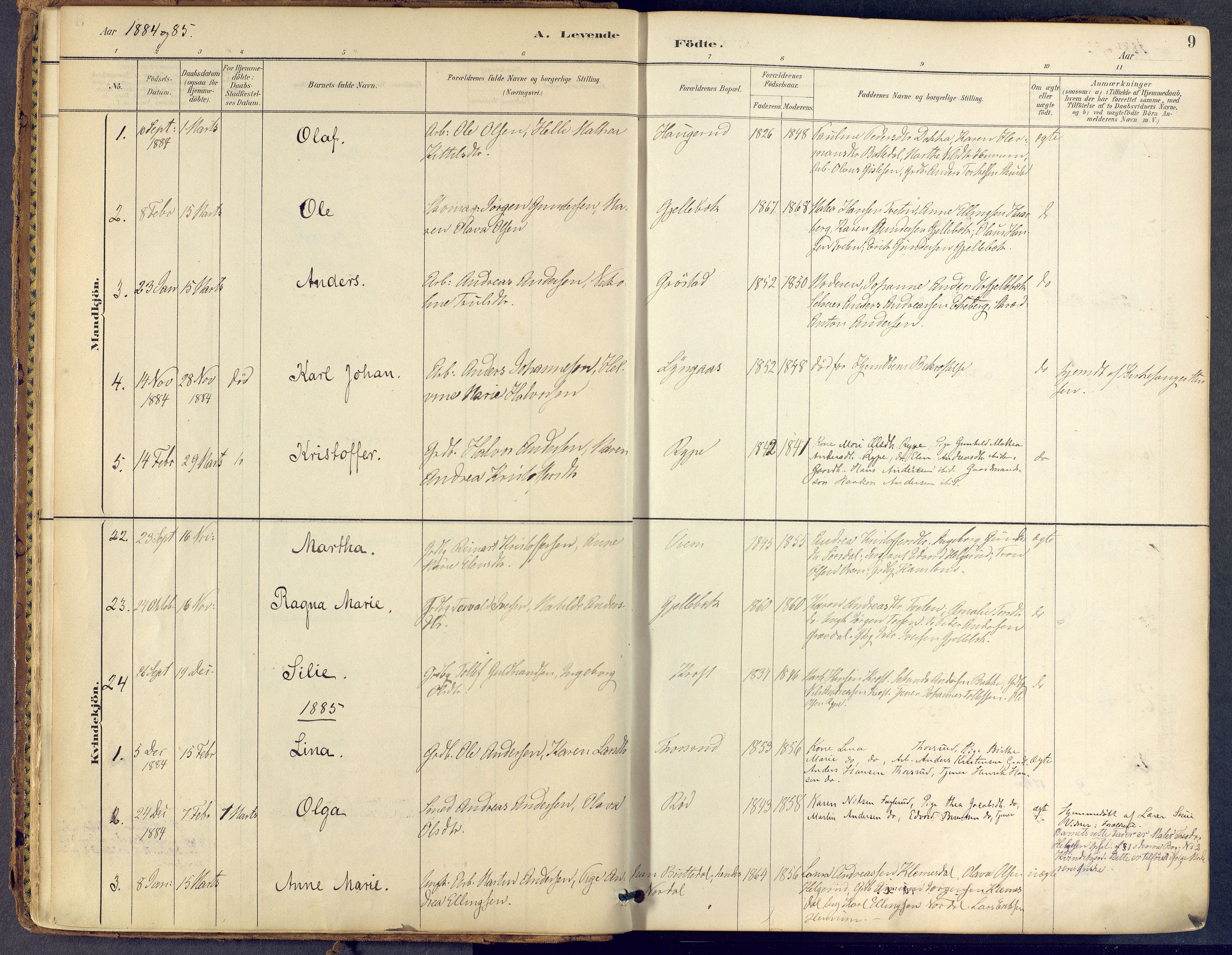 Lier kirkebøker, AV/SAKO-A-230/F/Fb/L0001: Parish register (official) no. II 1, 1883-1910, p. 9