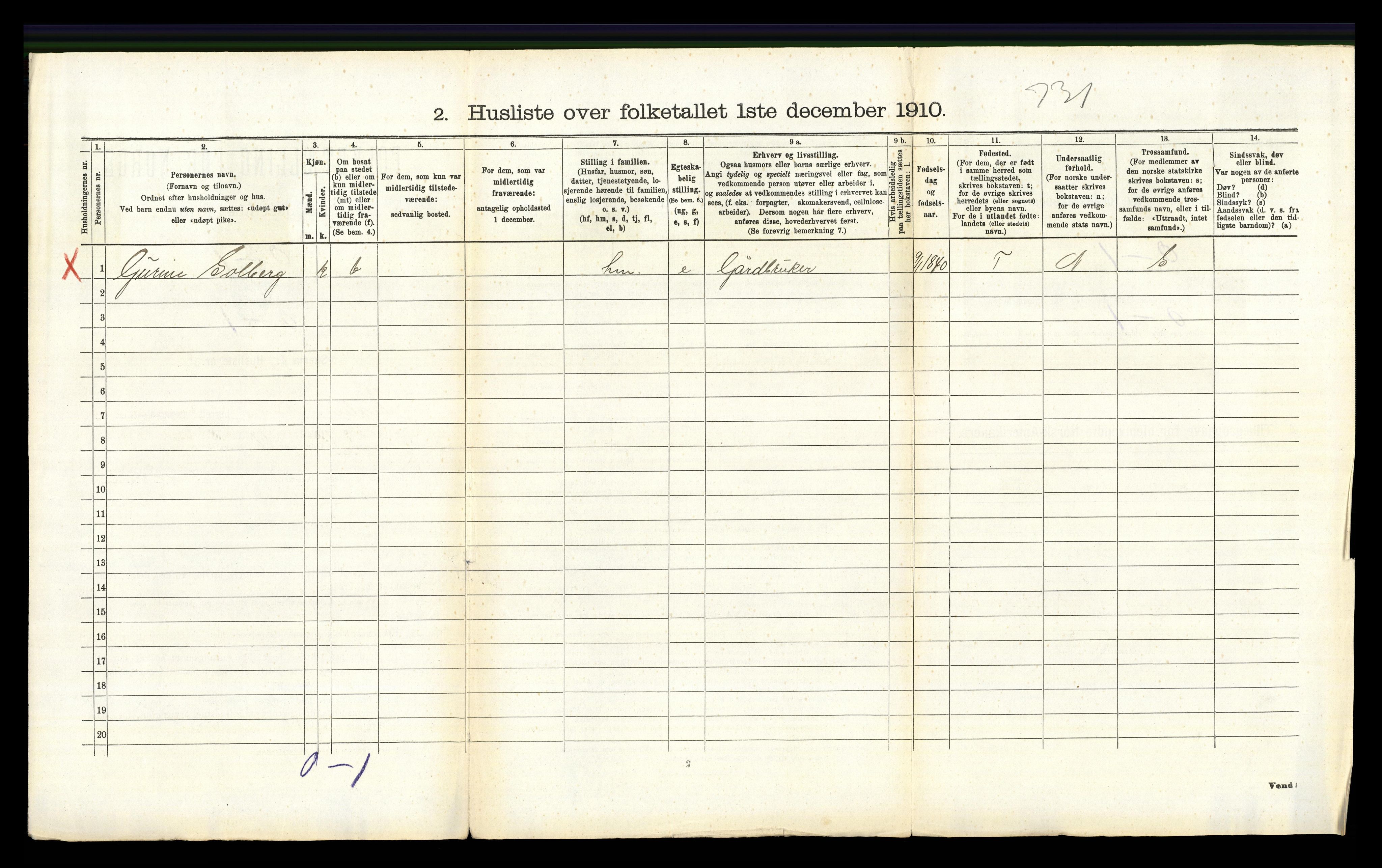 RA, 1910 census for Våler, 1910, p. 312