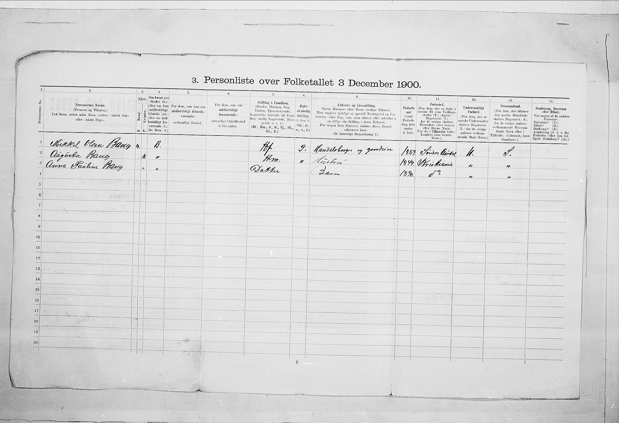 SAO, 1900 census for Kristiania, 1900, p. 108440