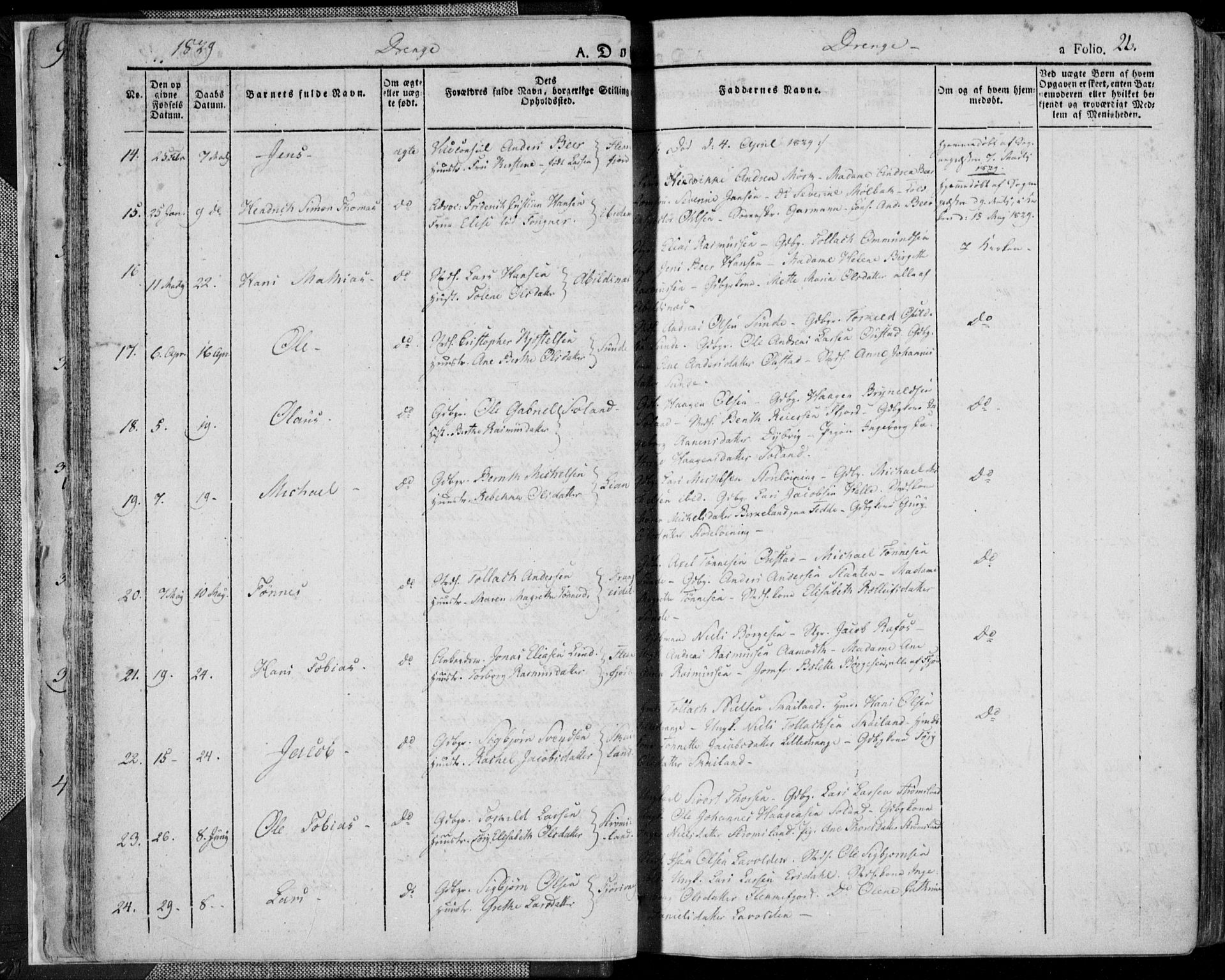 Flekkefjord sokneprestkontor, AV/SAK-1111-0012/F/Fa/Fac/L0003: Parish register (official) no. A 3, 1826-1841, p. 26