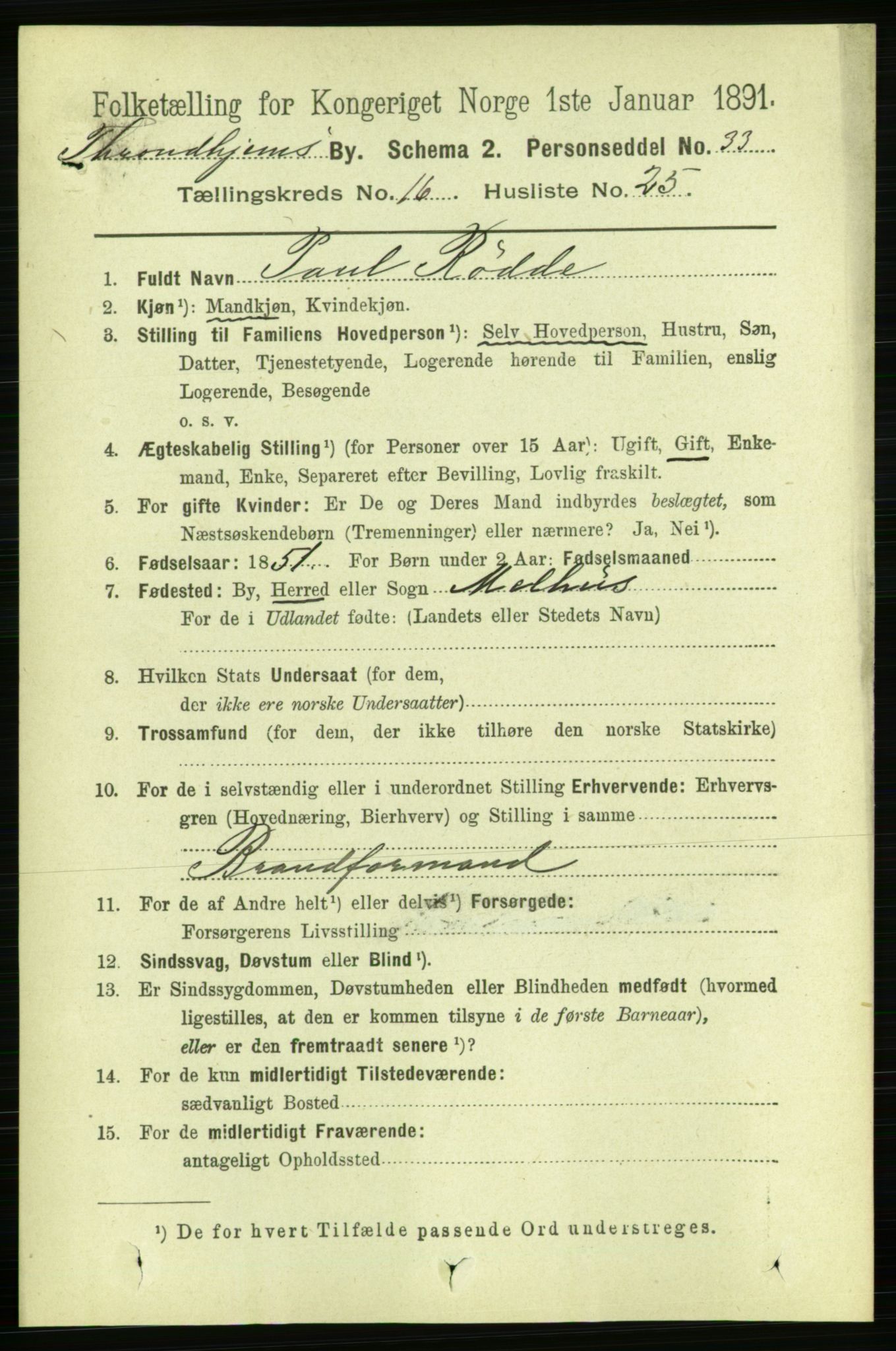 RA, 1891 census for 1601 Trondheim, 1891, p. 12543