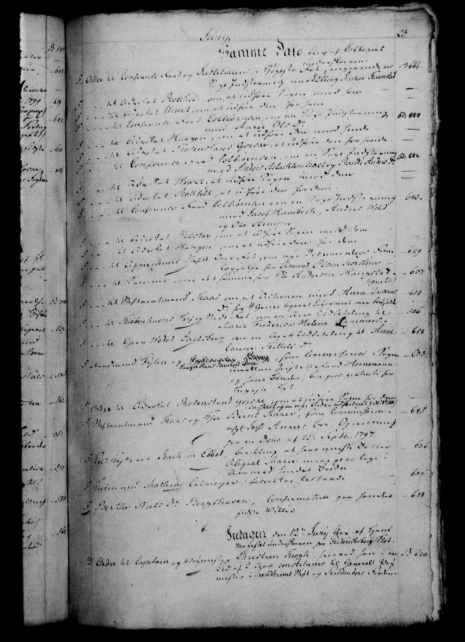 Danske Kanselli 1800-1814, RA/EA-3024/H/Hf/Hfb/Hfbc/L0002: Underskrivelsesbok m. register, 1801, p. 23