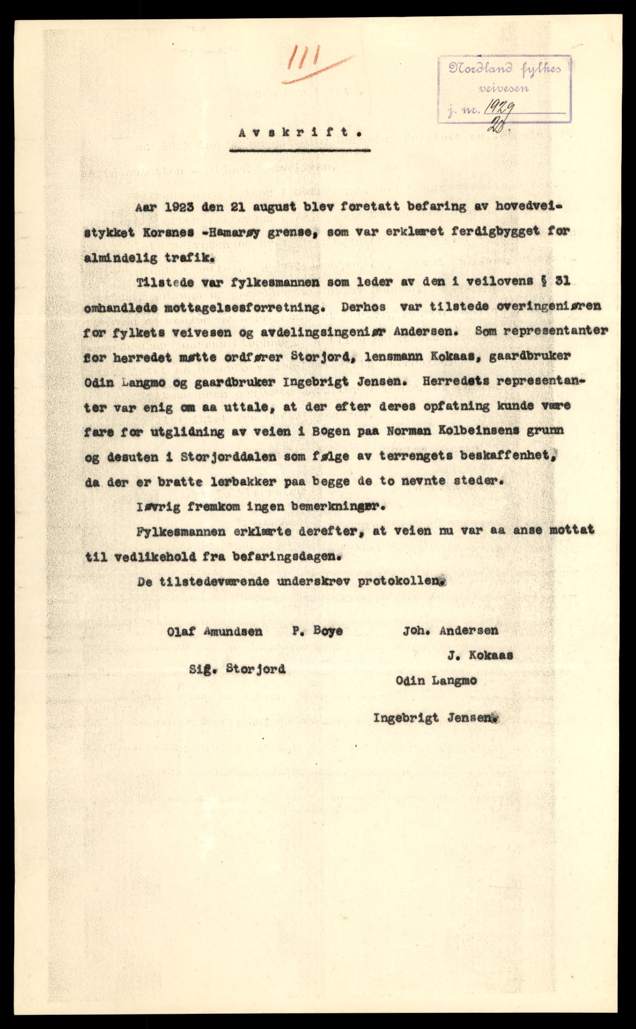 Nordland vegkontor, AV/SAT-A-4181/F/Fa/L0030: Hamarøy/Tysfjord, 1885-1948, p. 566