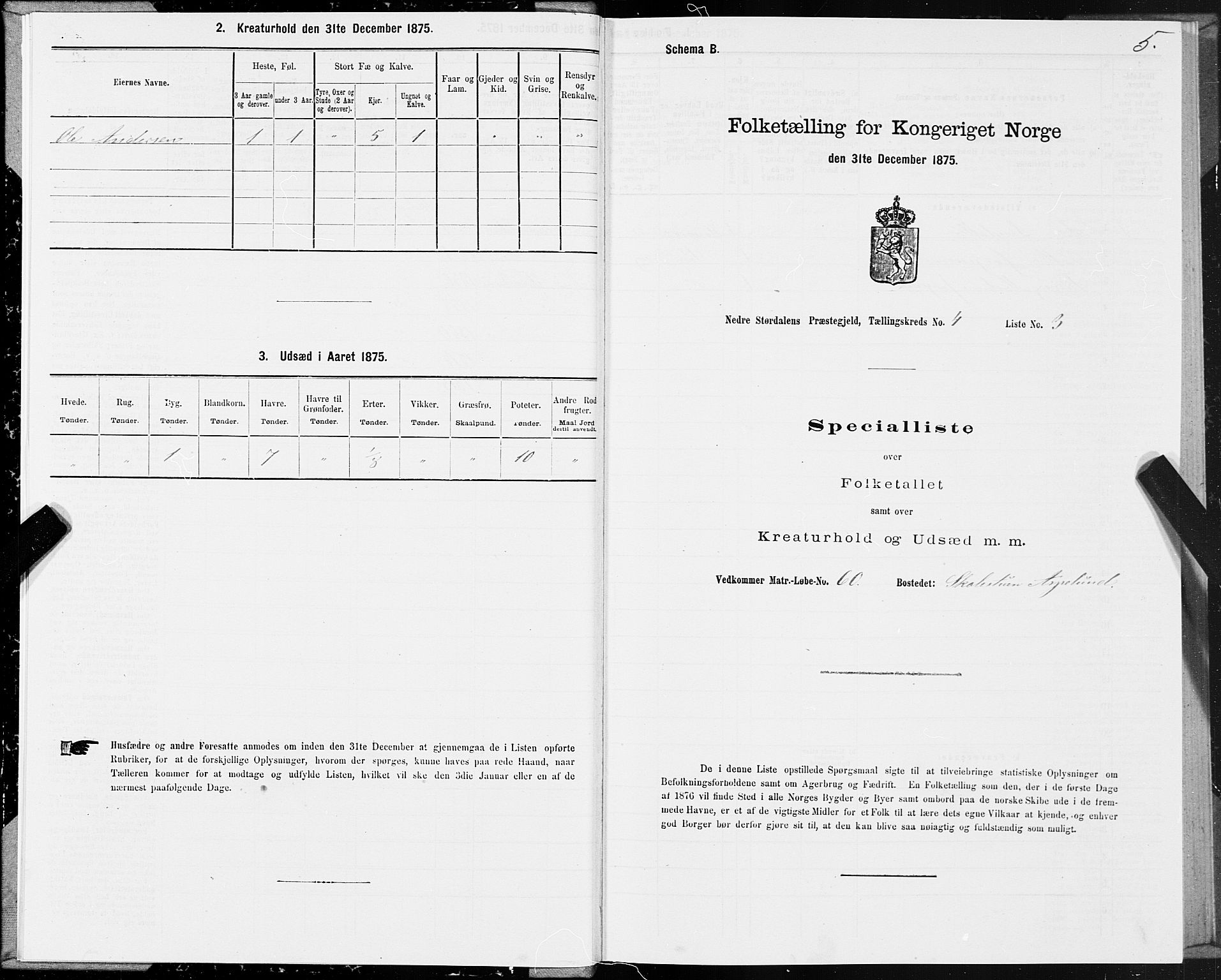 SAT, 1875 census for 1714P Nedre Stjørdal, 1875, p. 2005